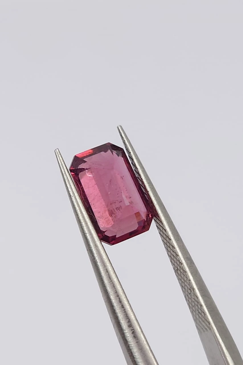 1.6ct Natural Malaya Garnet Emerald Cut Loose Gemstone From Tanzania