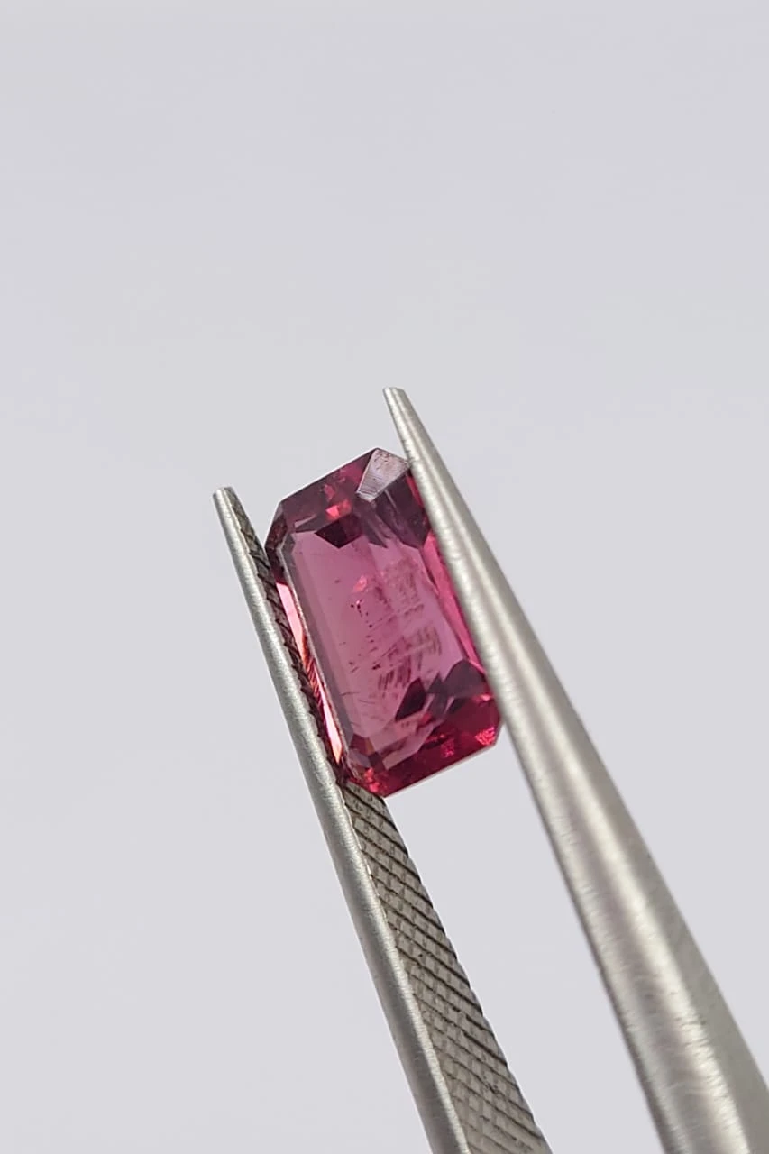 1.6ct Natural Malaya Garnet Emerald Cut Loose Gemstone From Tanzania