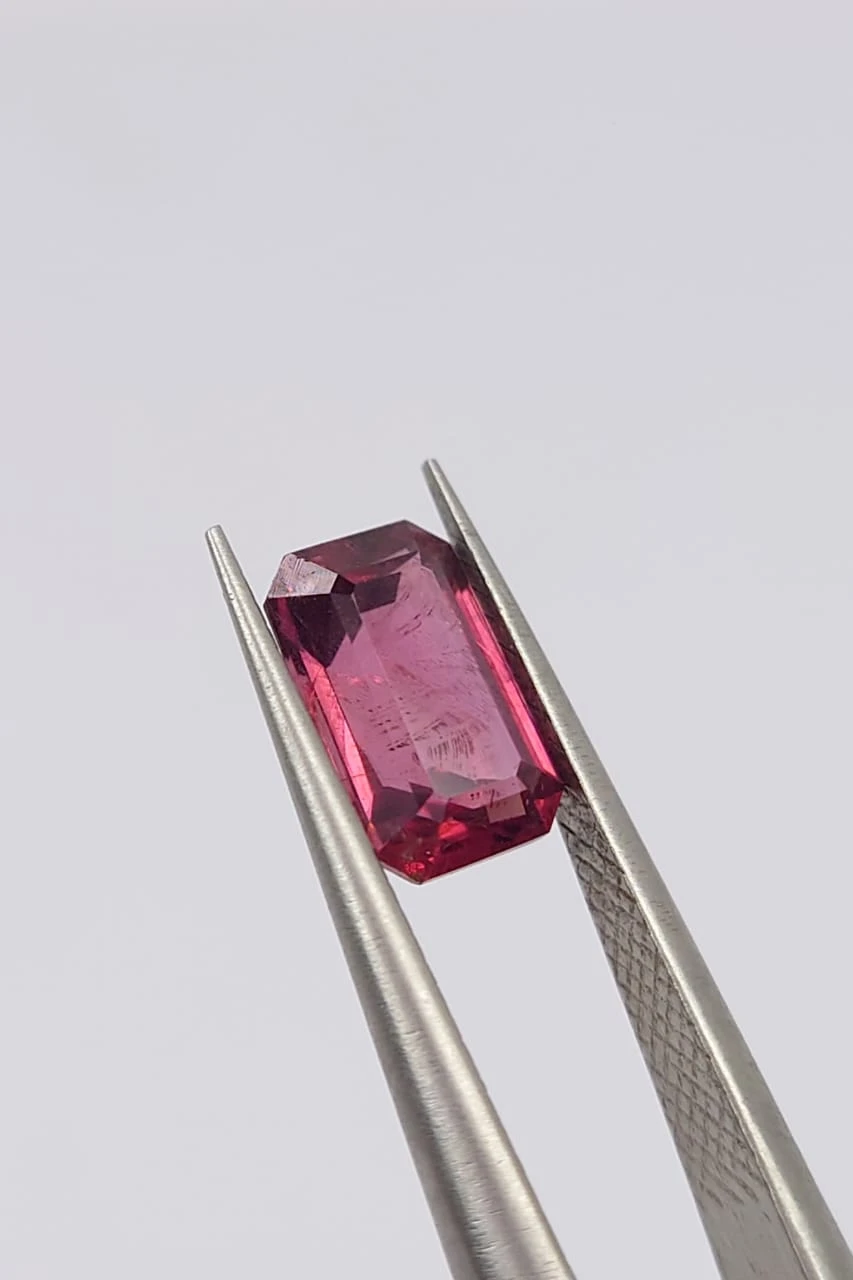 1.6ct Natural Malaya Garnet Emerald Cut Loose Gemstone From Tanzania