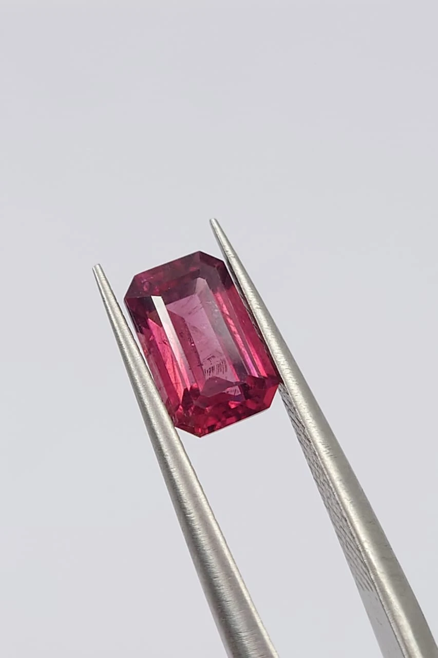 1.6ct Natural Malaya Garnet Emerald Cut Loose Gemstone From Tanzania