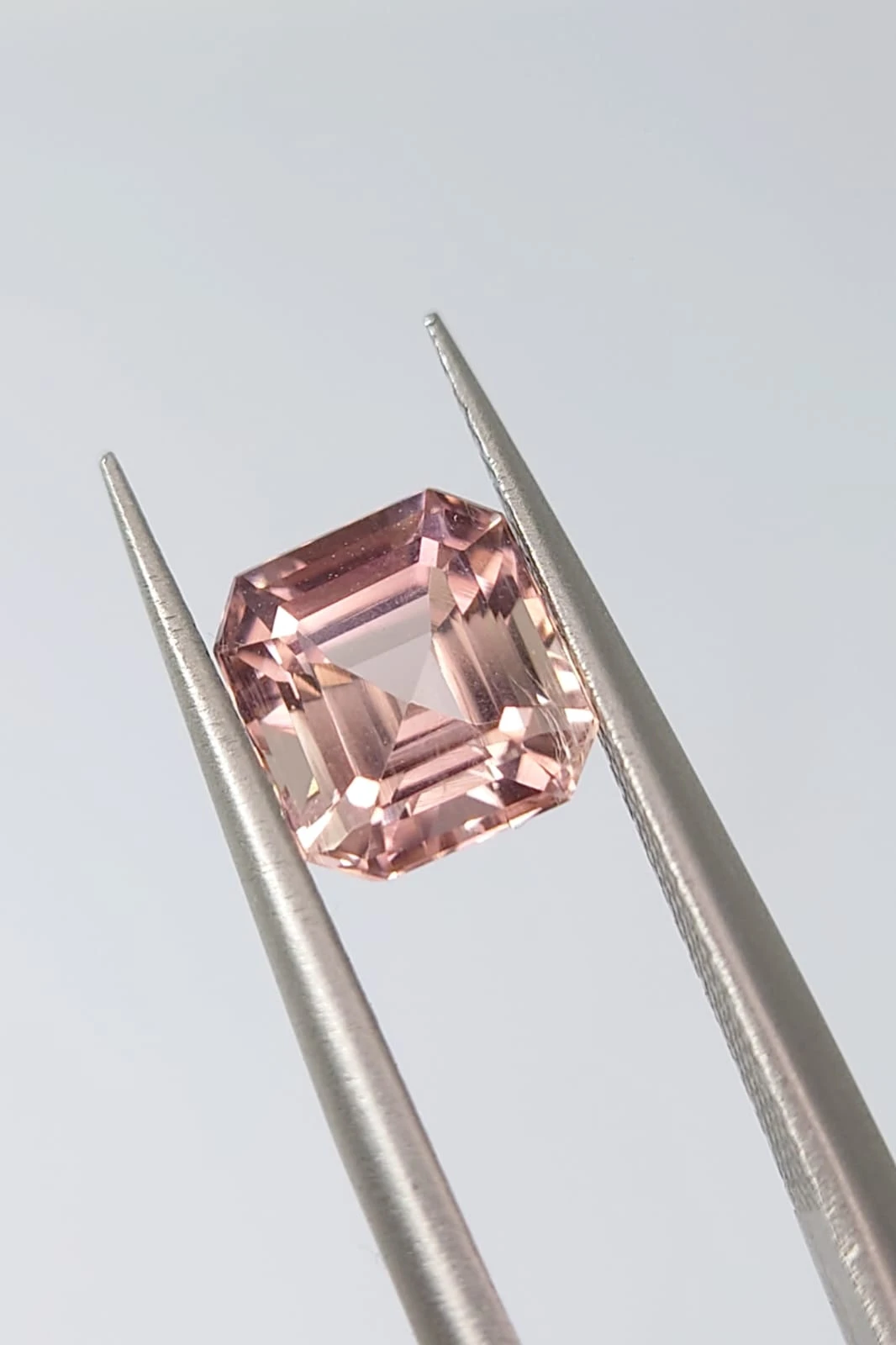 1.35ct Natural Peach Tourmaline Emerald Cut Loose Gemstone From Afghanistan