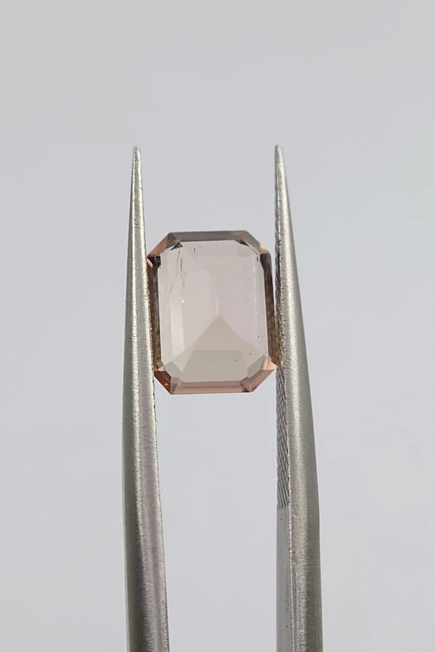 2ct Natural Peach Tourmaline Emerald Cut Loose Gemstone From Afghanistan