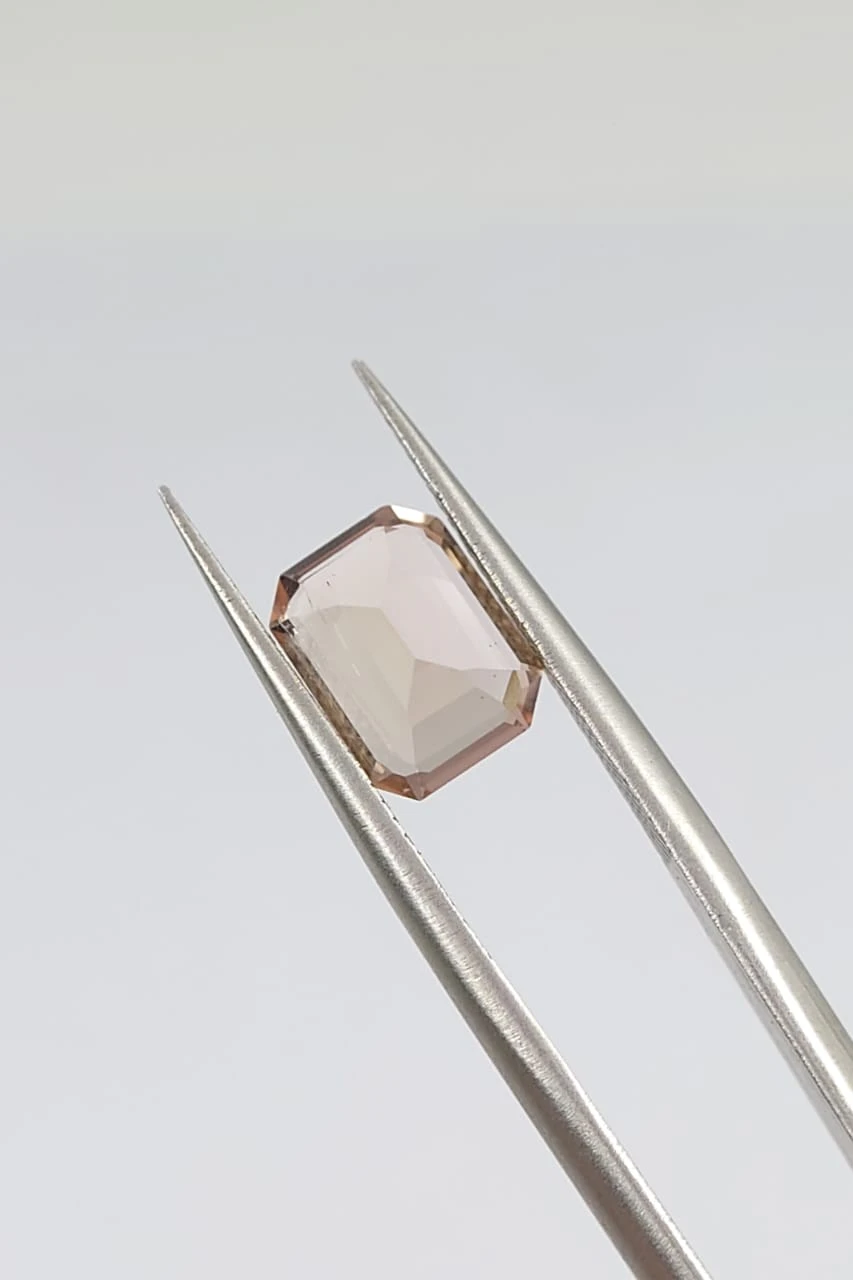 2ct Natural Peach Tourmaline Emerald Cut Loose Gemstone From Afghanistan