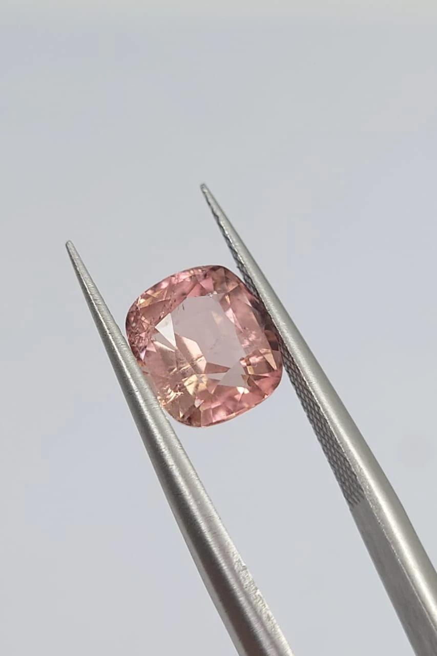 1.95ct Natural Peach Tourmaline Cushion cut Loose Gemstone From Afghanistan