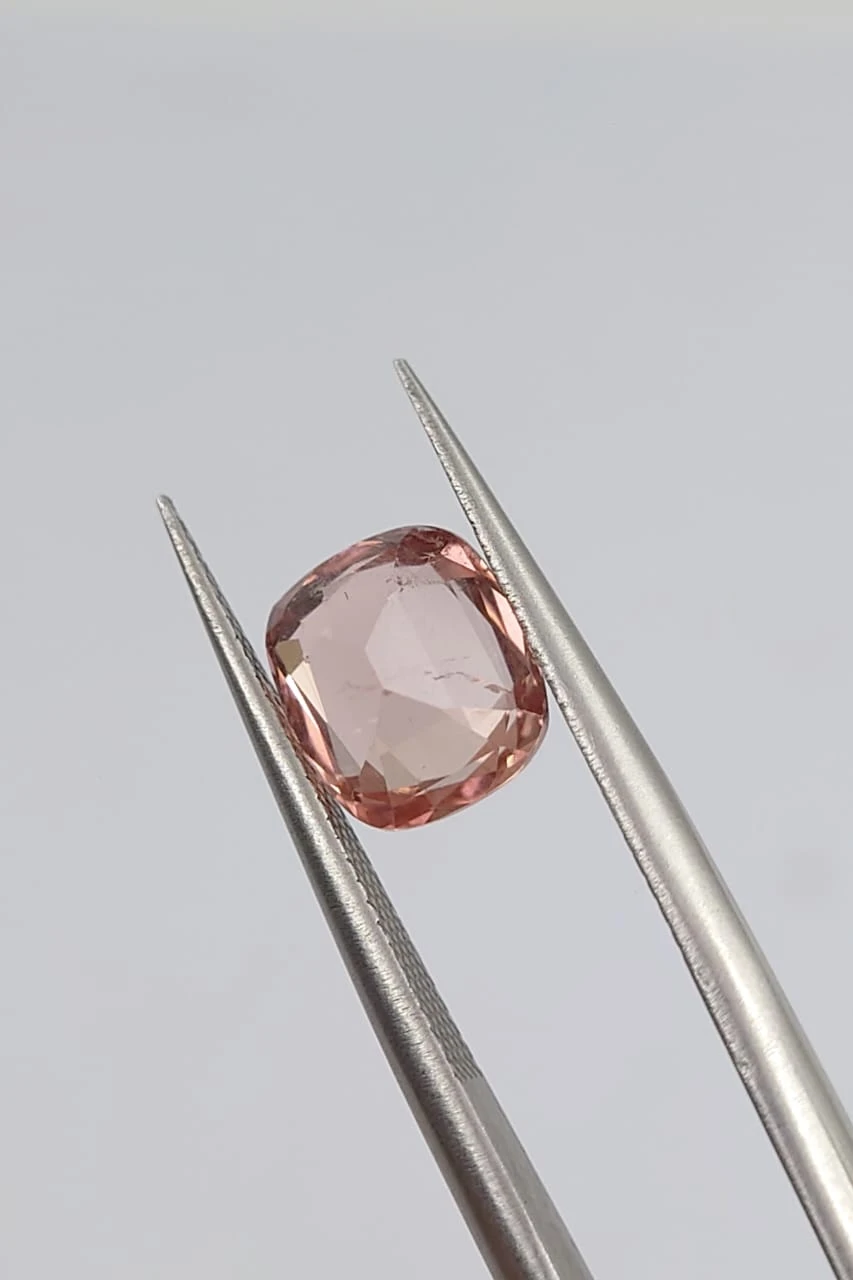 1.95ct Natural Peach Tourmaline Cushion cut Loose Gemstone From Afghanistan