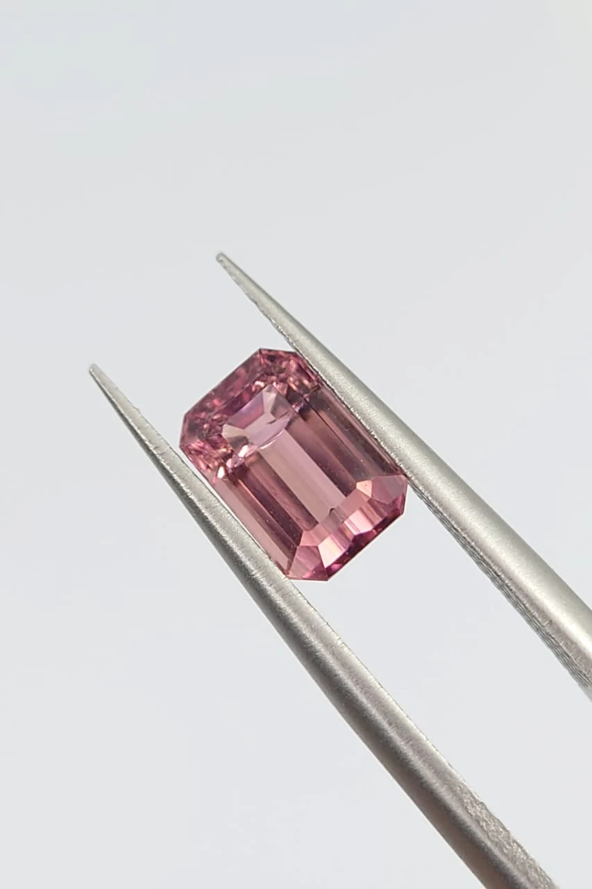 1.3ct Natural Pink Tourmaline emerald Cut Loose Gemstone from Afghanistan