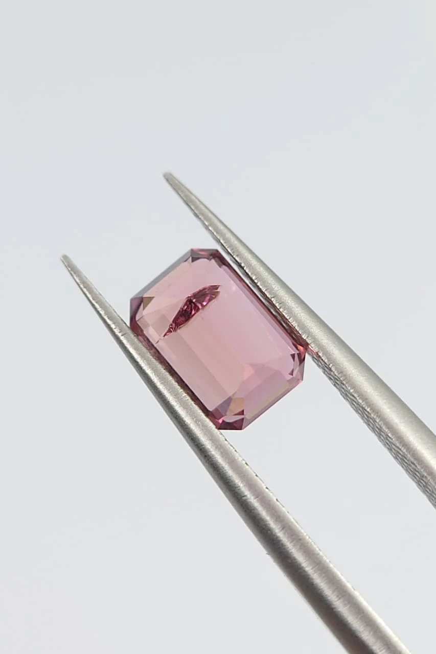 1.3ct Natural Pink Tourmaline emerald Cut Loose Gemstone from Afghanistan