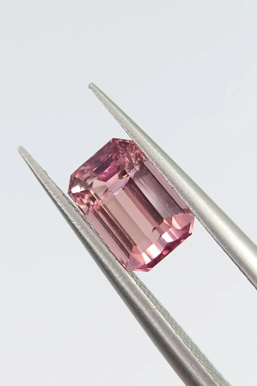1.3ct Natural Pink Tourmaline emerald Cut Loose Gemstone from Afghanistan