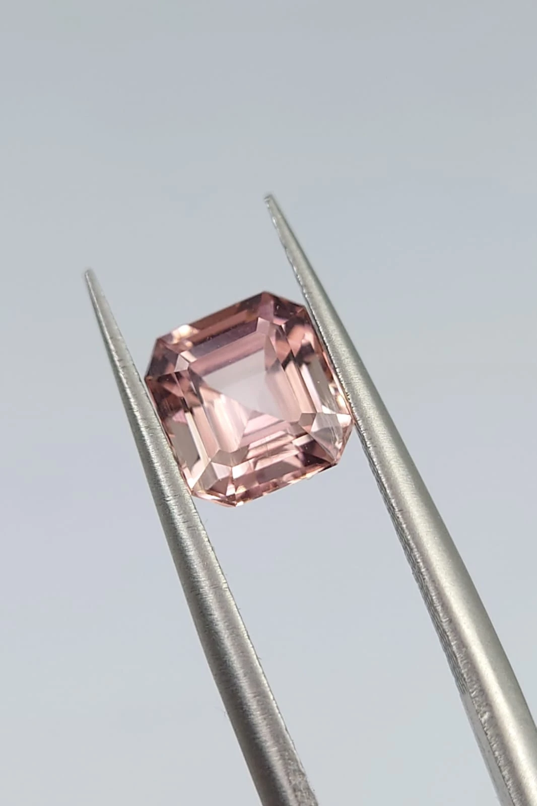 1.35ct Natural Peach Tourmaline Emerald Cut Loose Gemstone From Afghanistan