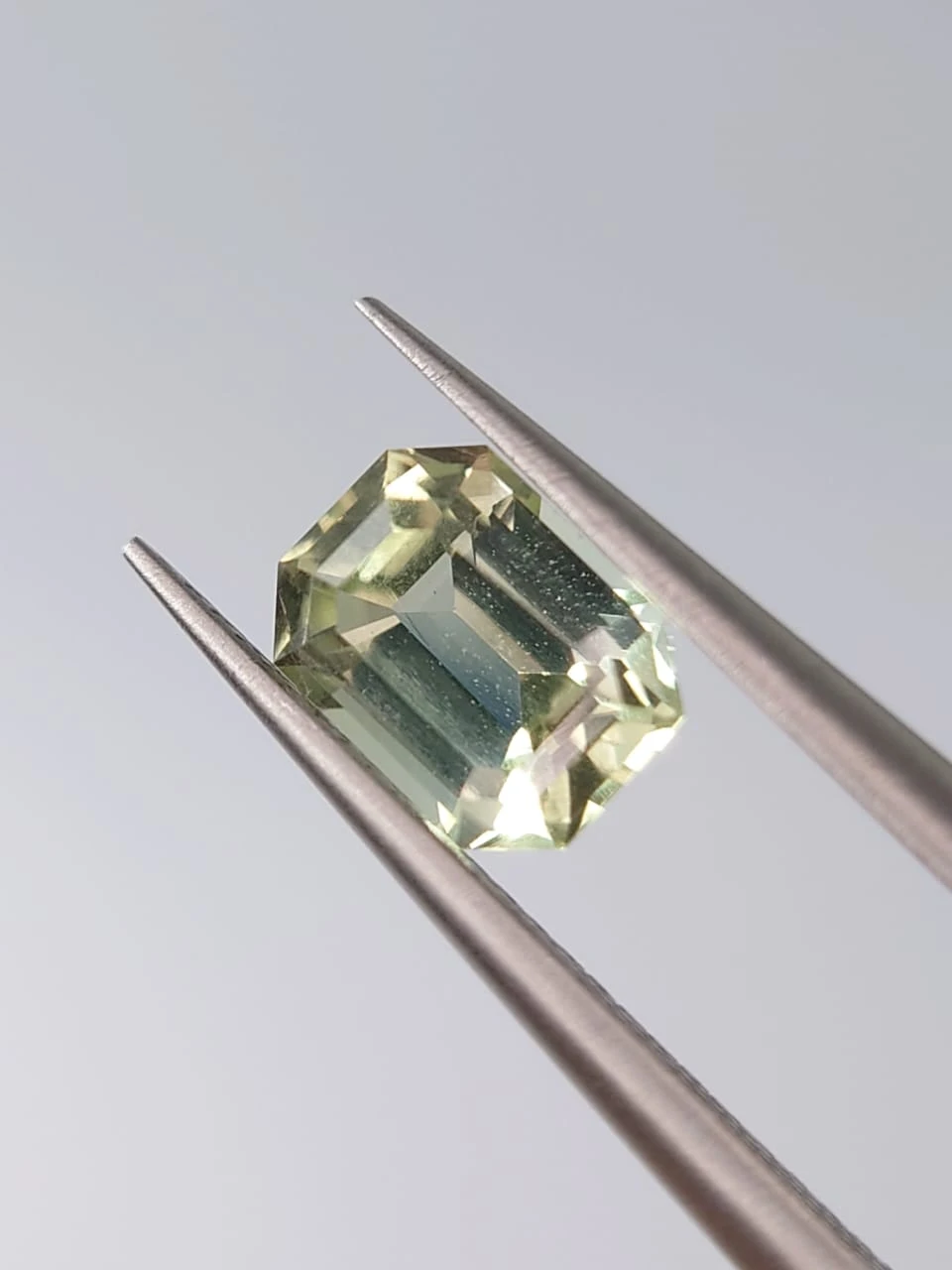 1.02ct Natural Light Yellow Green Tourmaline Emerald Cut Loose Gemstone from Afghanistan