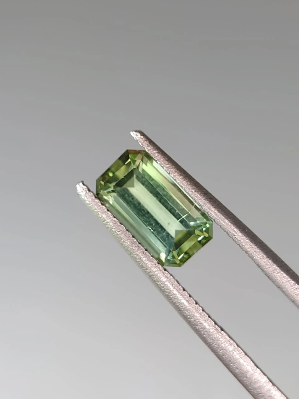 1.08ct Natural Light Green Tourmaline Emerald Cut Loose Gemstone from Afghanistan