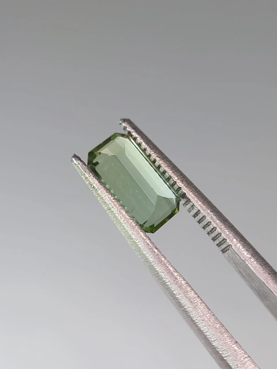 1.08ct Natural Light Green Tourmaline Emerald Cut Loose Gemstone from Afghanistan