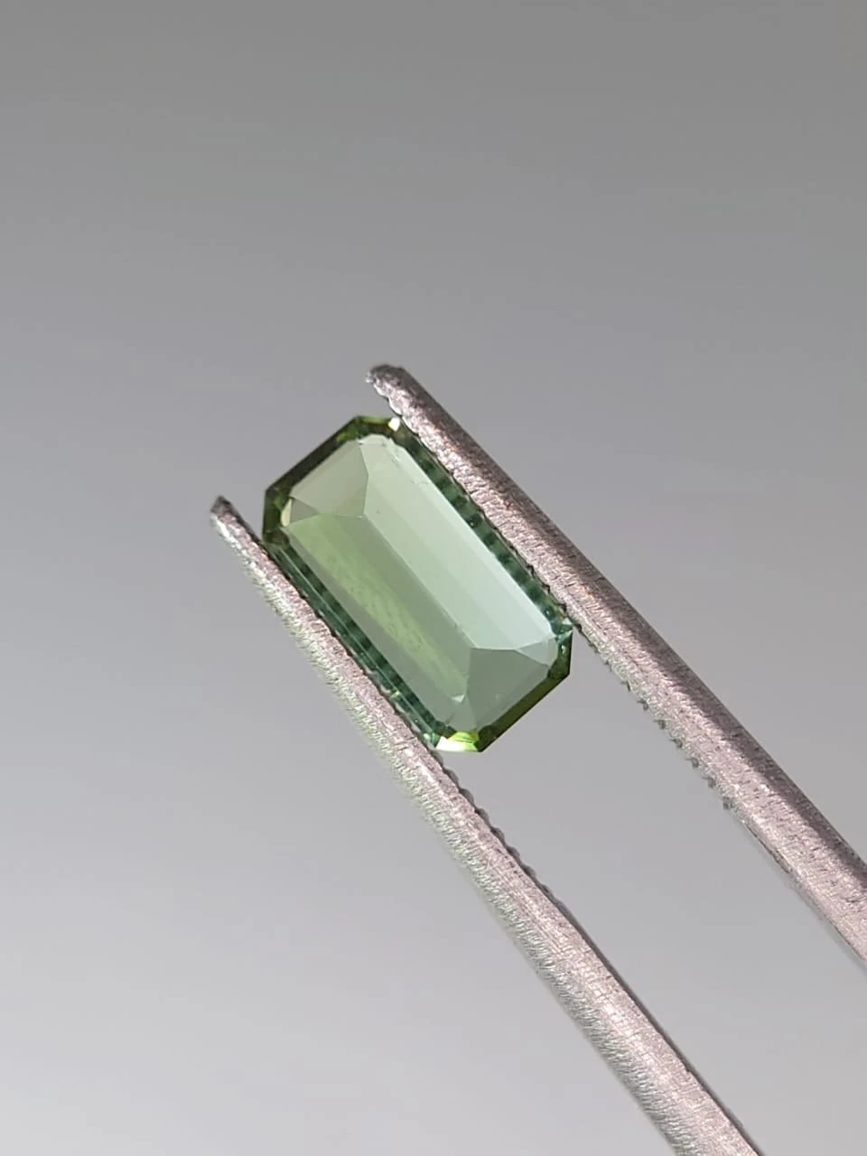 1.08ct Natural Light Green Tourmaline Emerald Cut Loose Gemstone from Afghanistan