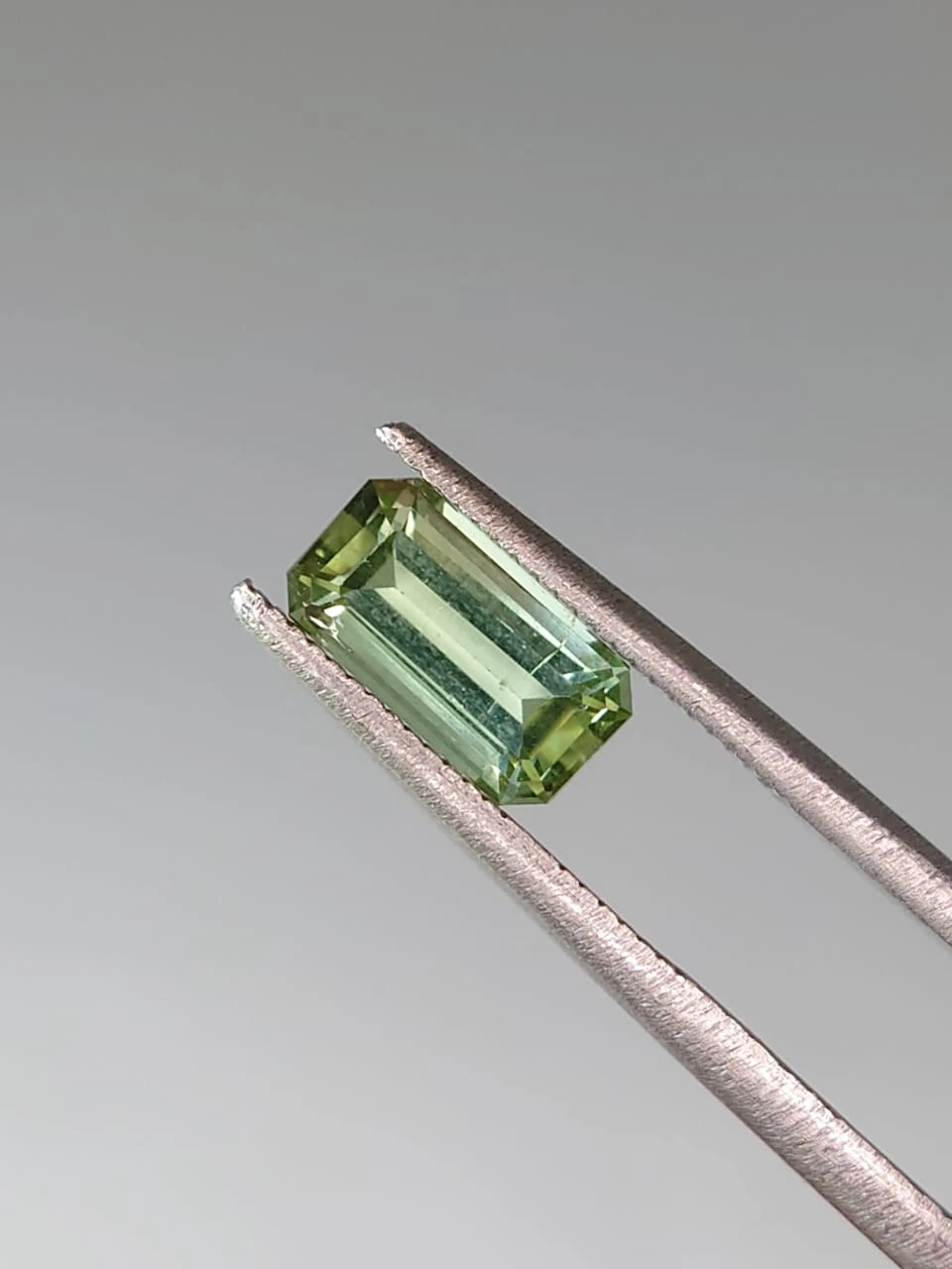 1.08ct Natural Light Green Tourmaline Emerald Cut Loose Gemstone from Afghanistan