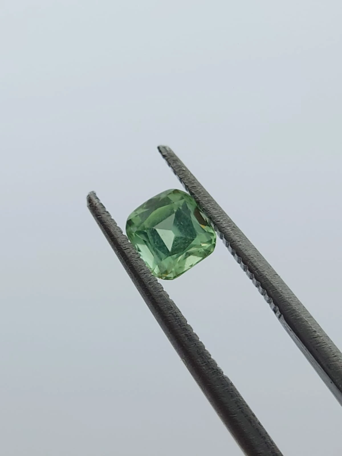 0.45ct Natural Light Seaform Green Tourmaline in Cushion Cut From Afghanistan