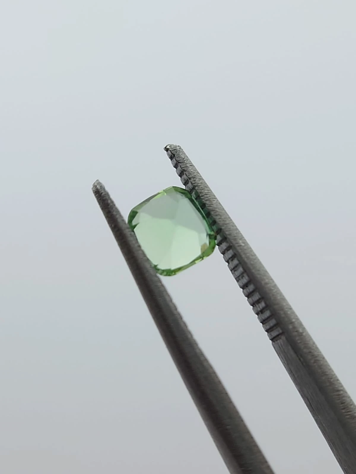 0.45ct Natural Light Seaform Green Tourmaline in Cushion Cut From Afghanistan