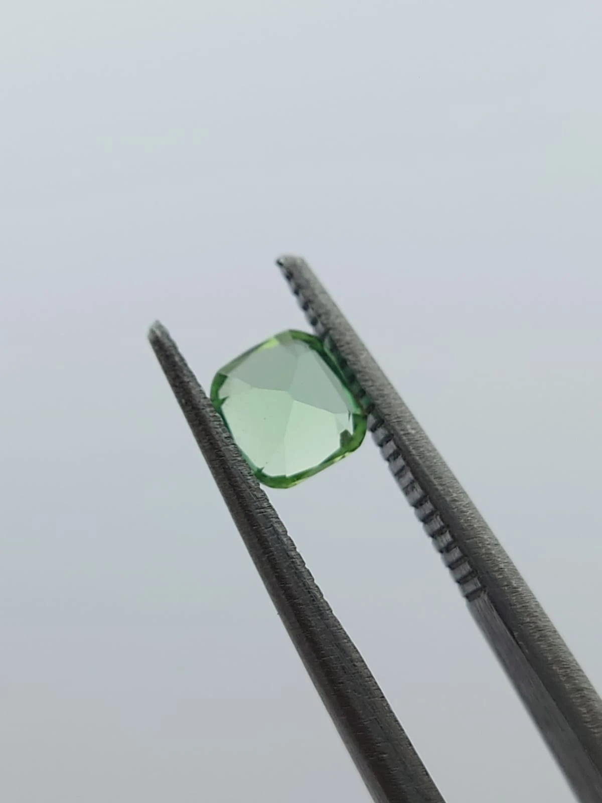 0.45ct Natural Light Seaform Green Tourmaline in Cushion Cut From Afghanistan