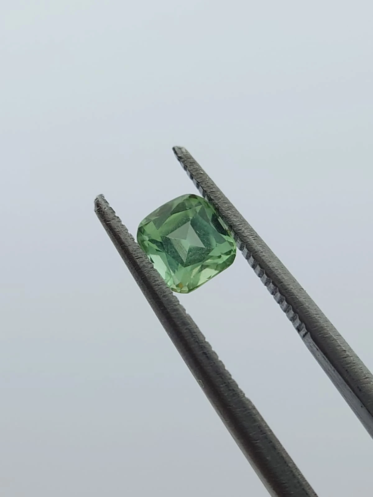 0.45ct Natural Light Seaform Green Tourmaline in Cushion Cut From Afghanistan