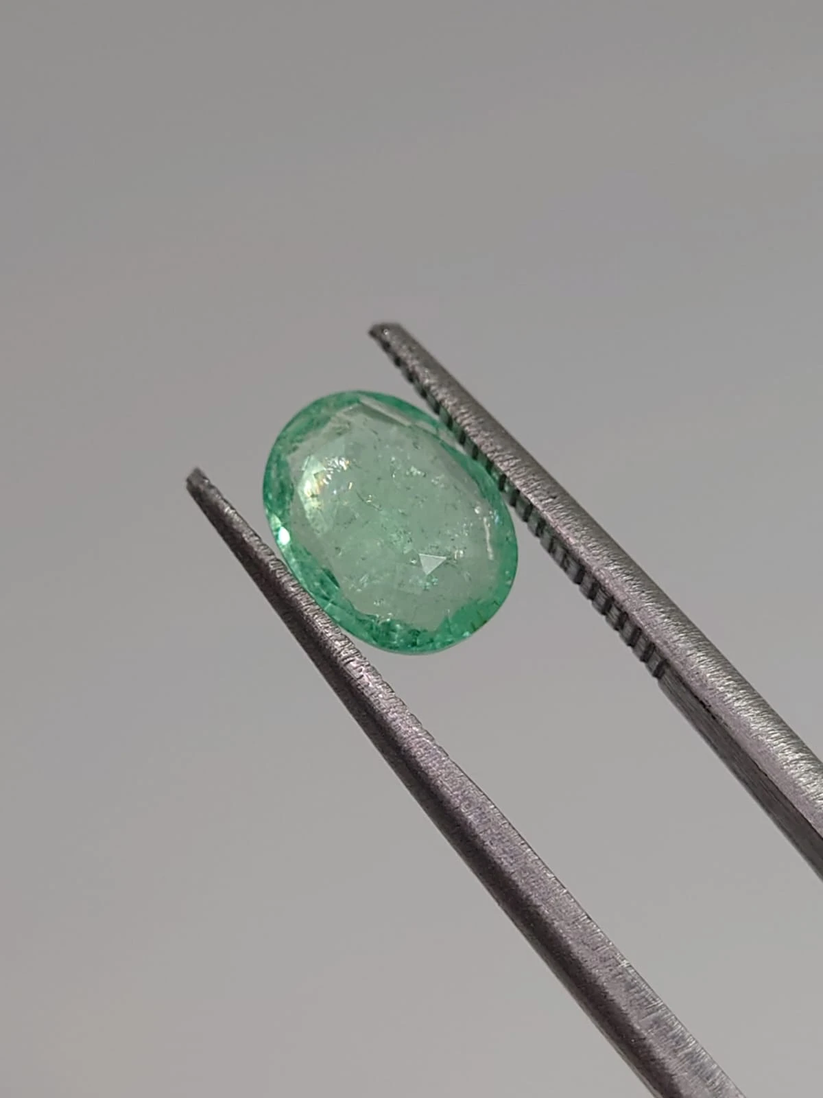 1.22ct Natural Mint Green Emerald Oval Shape Loose Gemstone From Panjshir Afghanistan