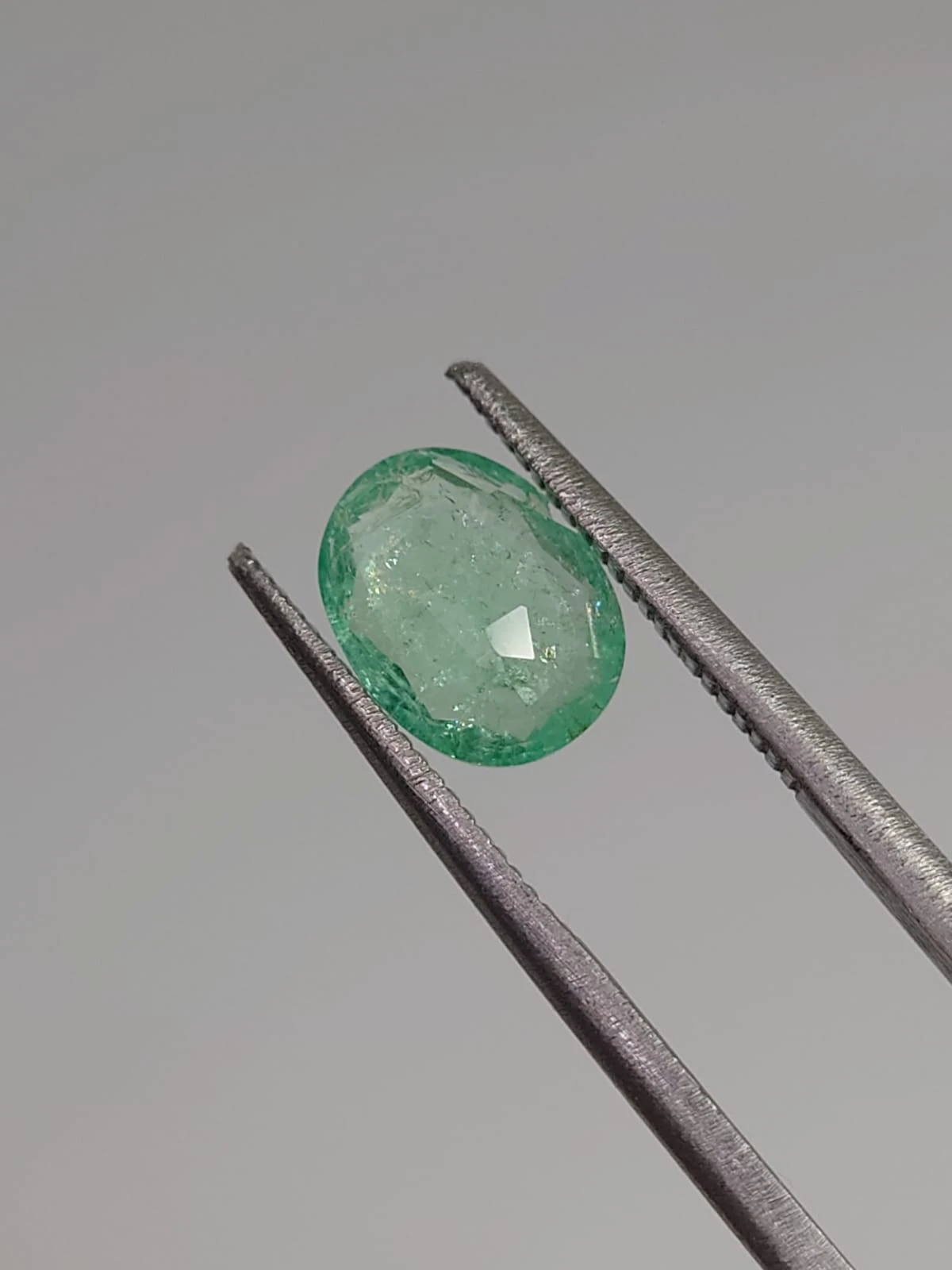 1.22ct Natural Mint Green Emerald Oval Shape Loose Gemstone From Panjshir Afghanistan