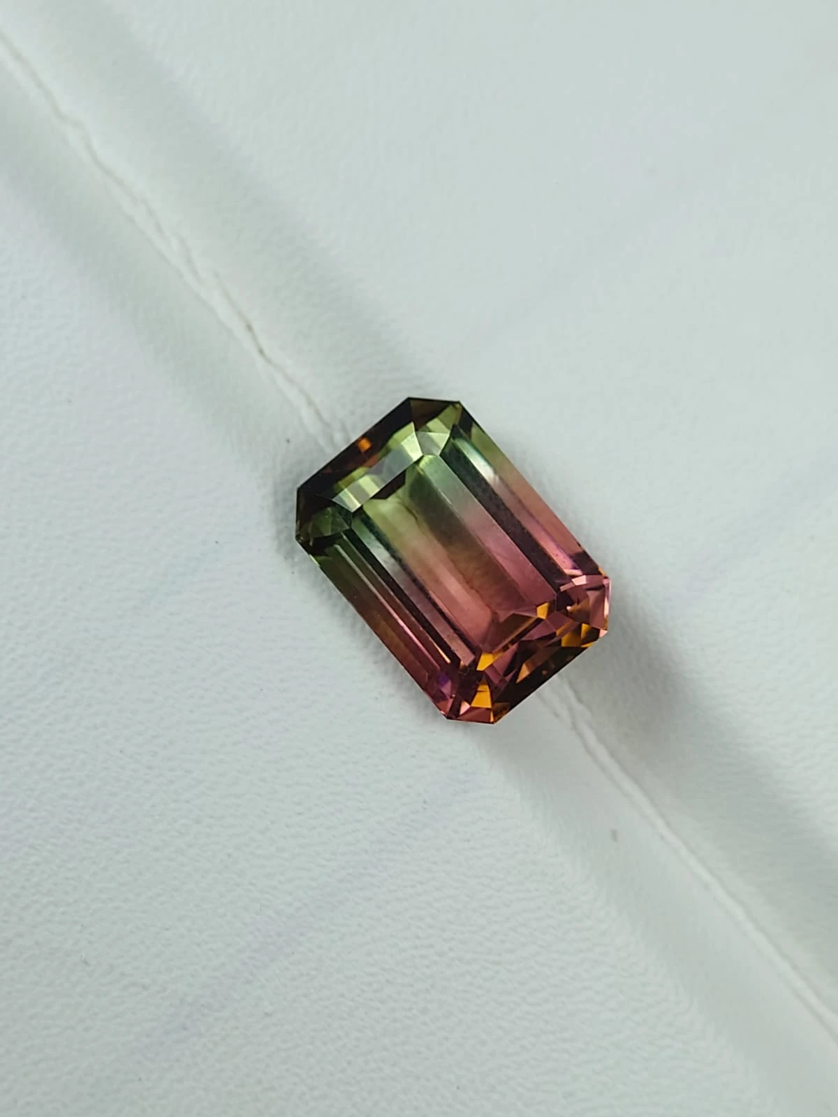 15.74ct Natural Stunning Bicolor Tourmaline Emerald Cut Loose Gemstone from Afghanistan