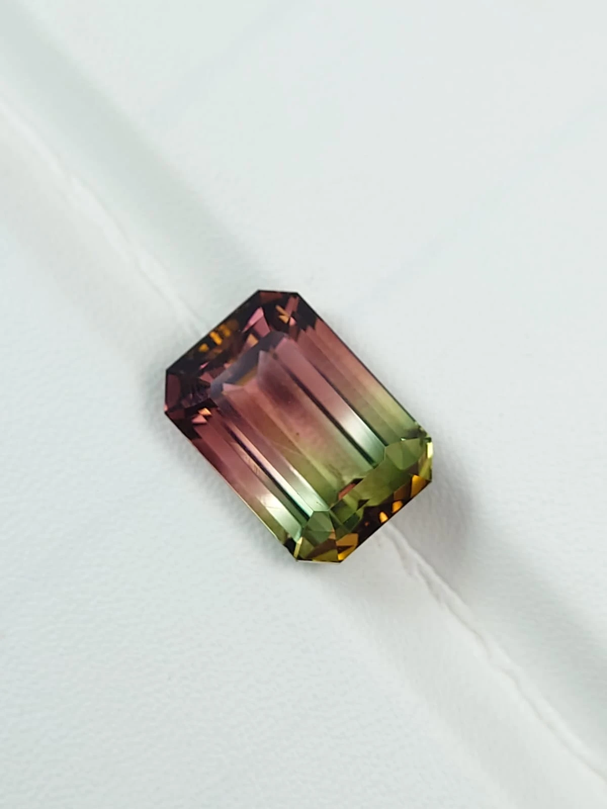 15.74ct Natural Stunning Bicolor Tourmaline Emerald Cut Loose Gemstone from Afghanistan