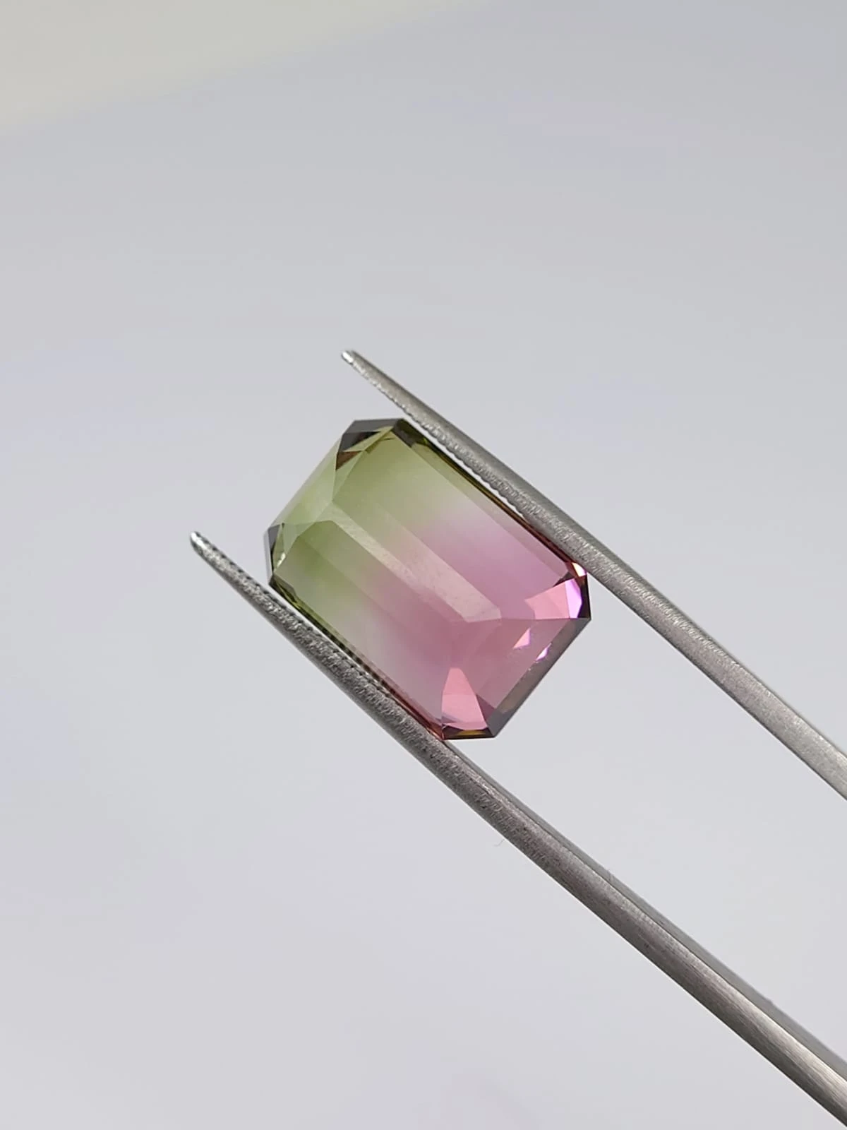 15.74ct Natural Stunning Bicolor Tourmaline Emerald Cut Loose Gemstone from Afghanistan