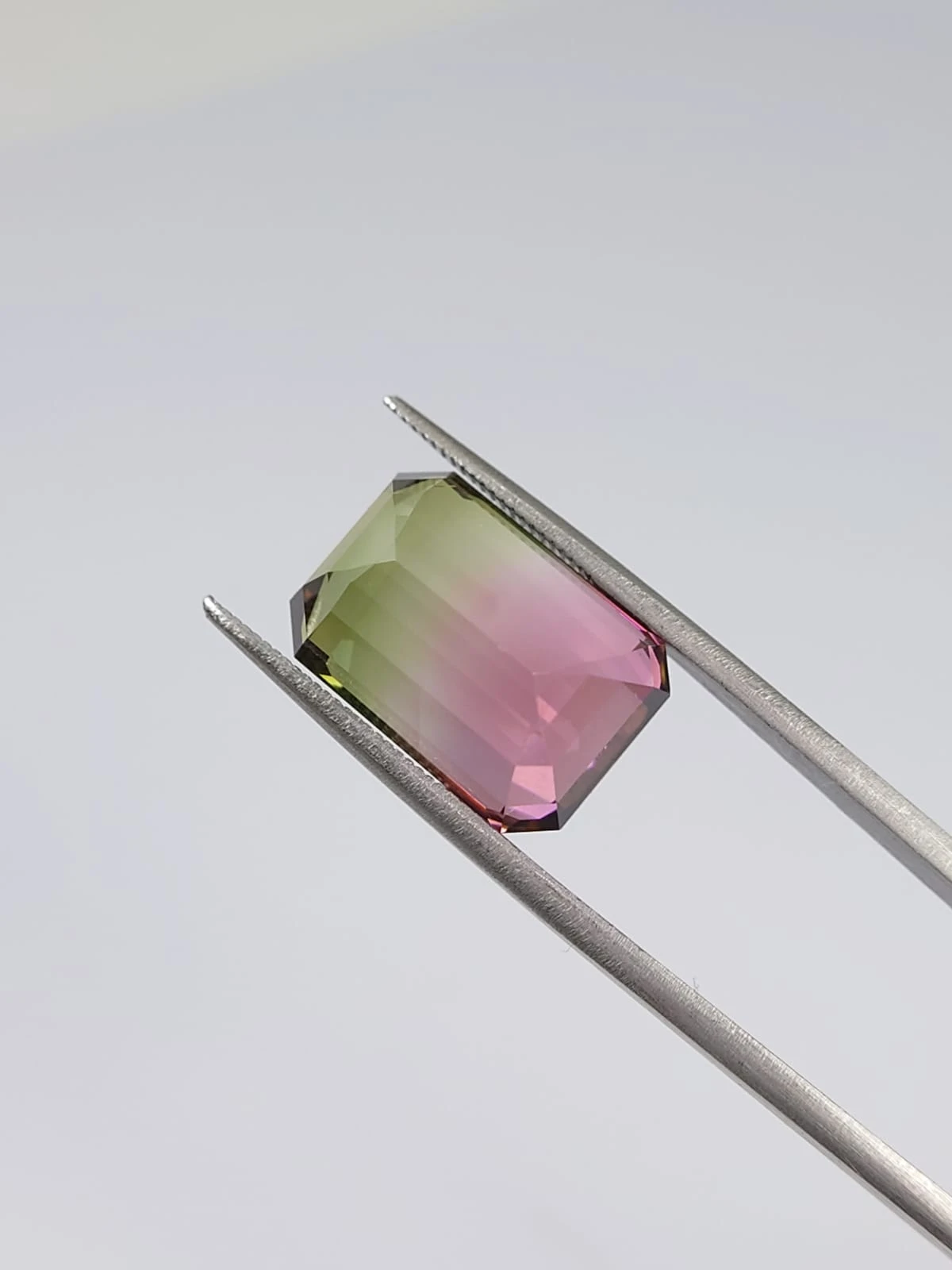 15.74ct Natural Stunning Bicolor Tourmaline Emerald Cut Loose Gemstone from Afghanistan