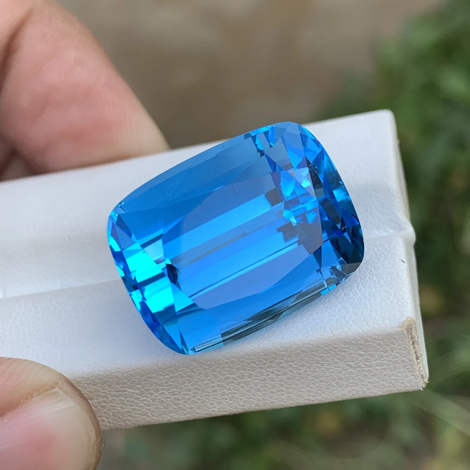 56.30ct Natural Blue Topaz loose gemstone cushion shape