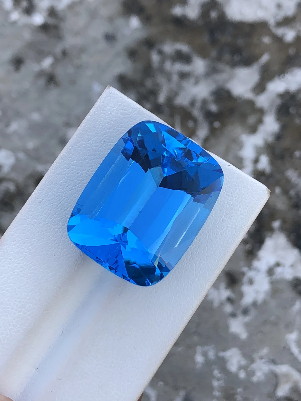 55.85ct Natural Electric Blue topaz loose gemstone cushion cut