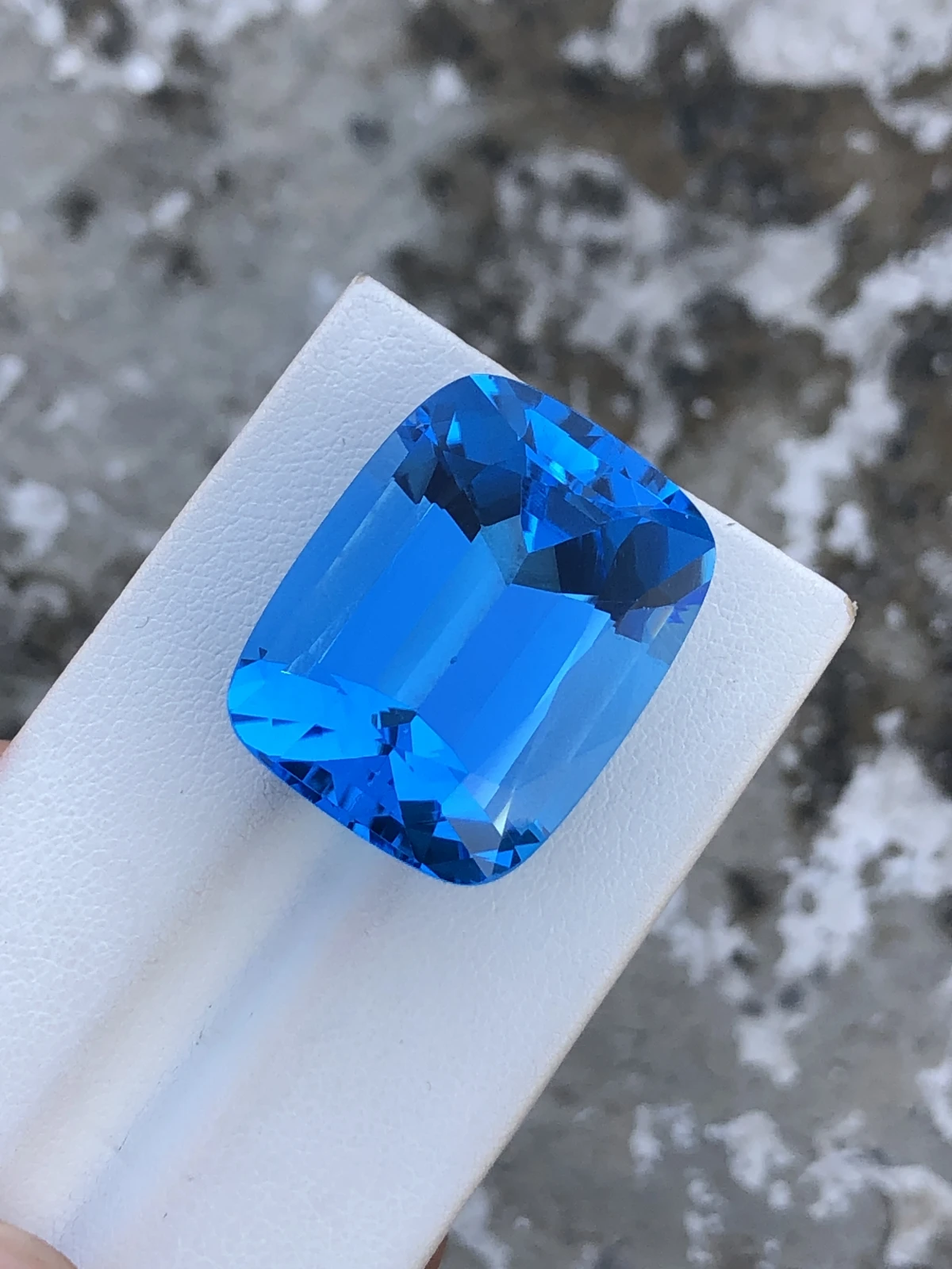 55.85ct Natural Electric Blue topaz loose gemstone cushion cut