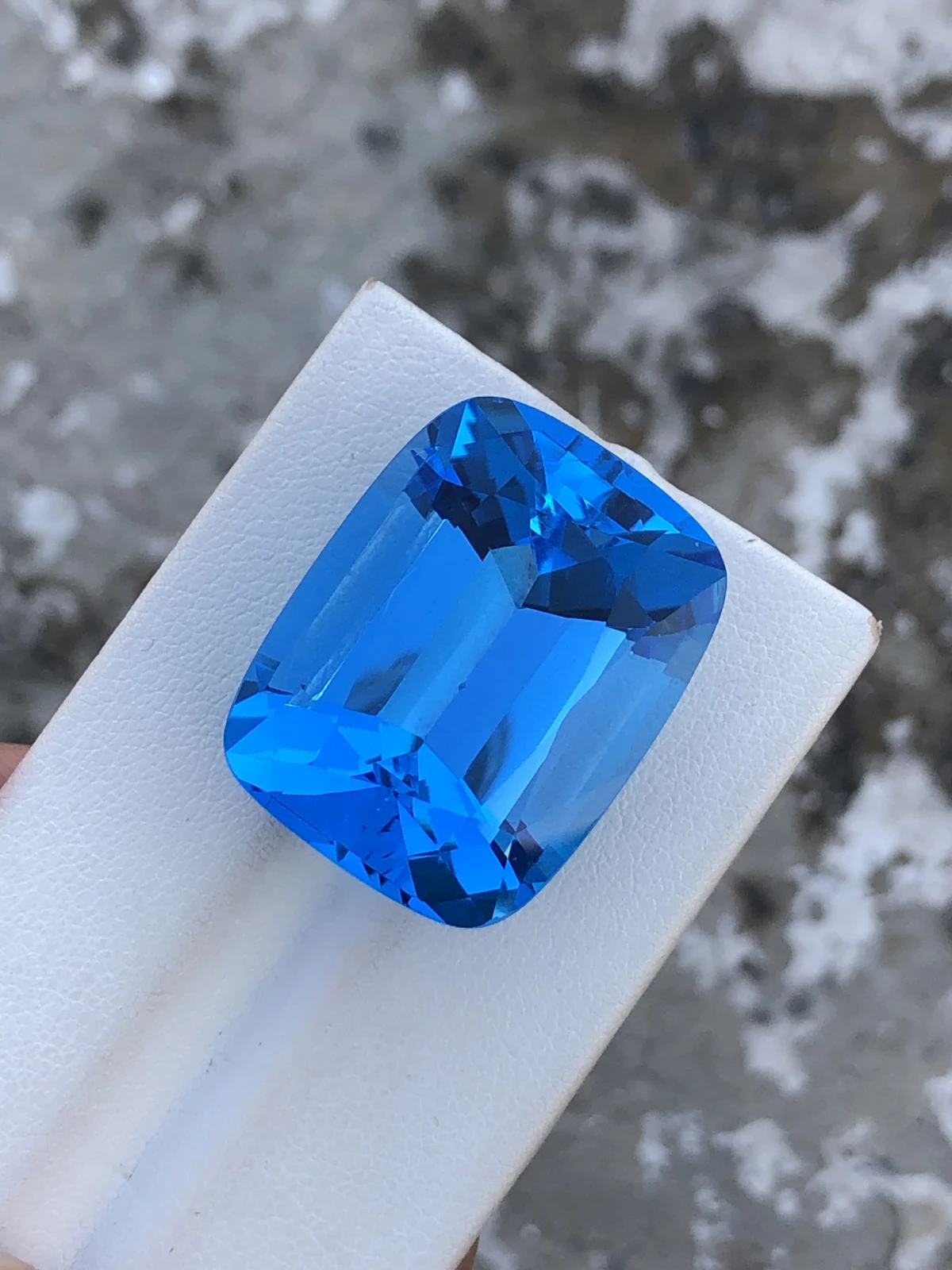 55.85ct Natural Electric Blue topaz loose gemstone cushion cut