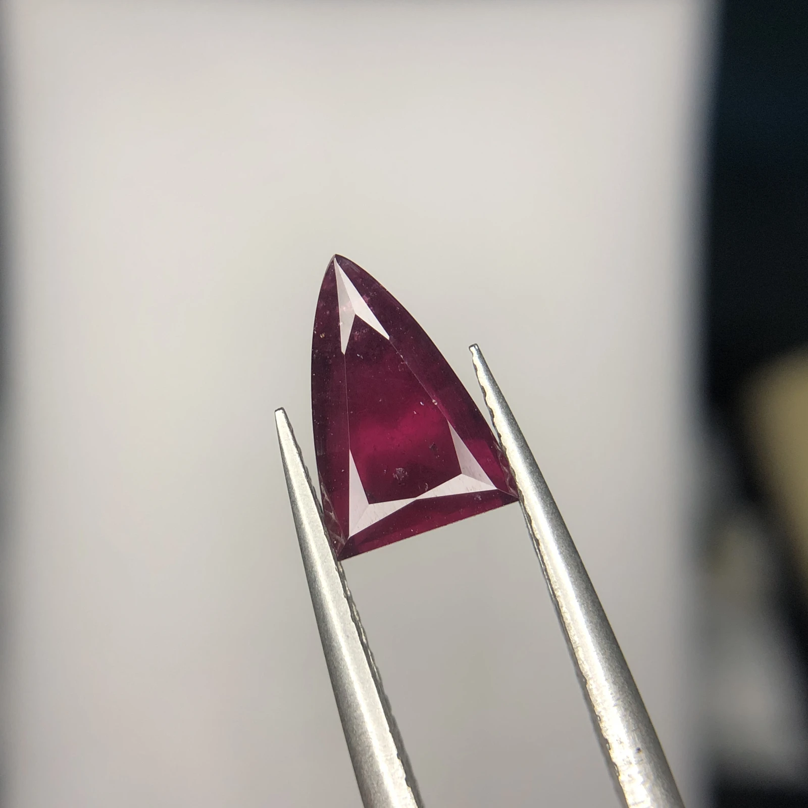 2.50ct Natural Rhodolite Garnet loose gemstone trillion cut from Tanzania