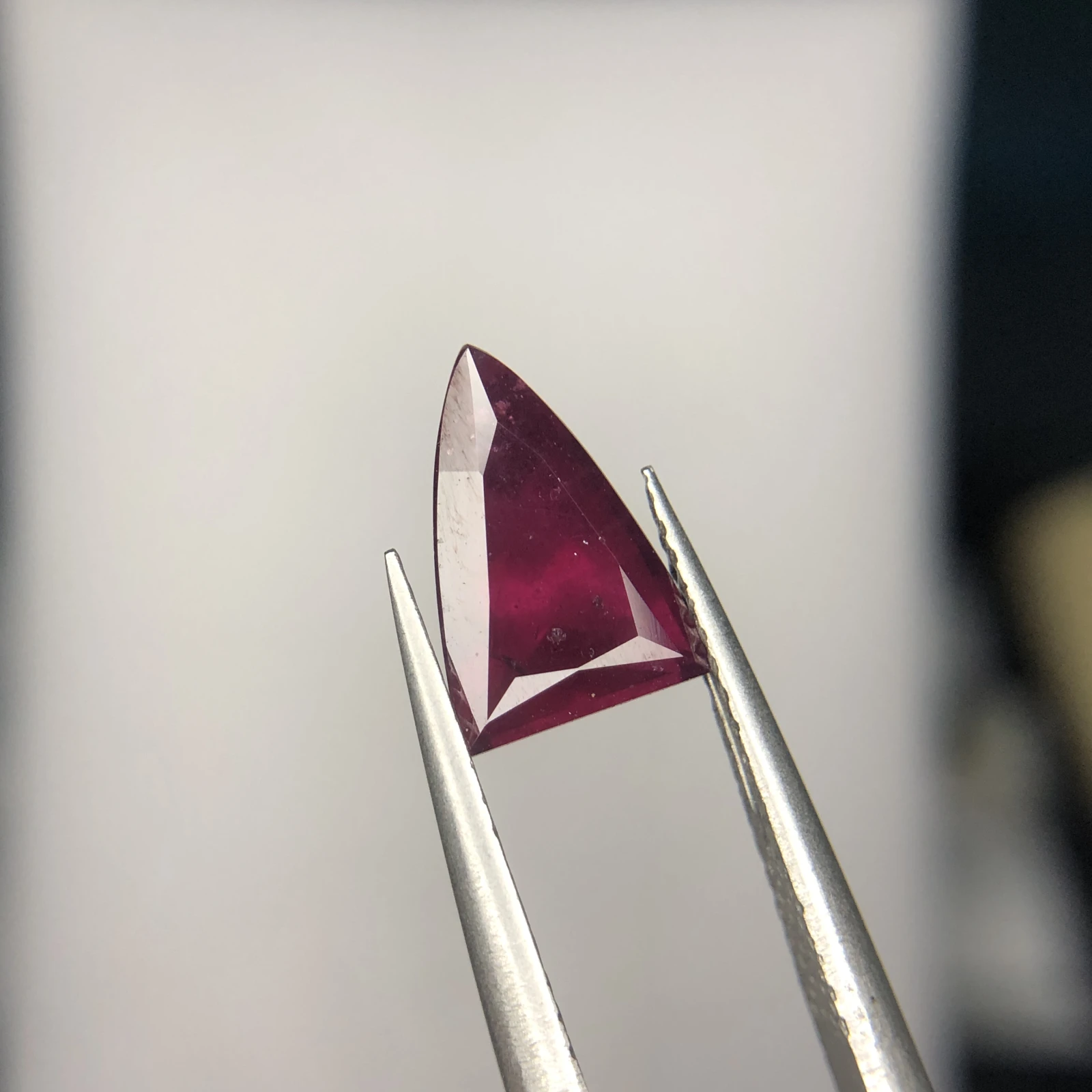 2.50ct Natural Rhodolite Garnet loose gemstone trillion cut from Tanzania