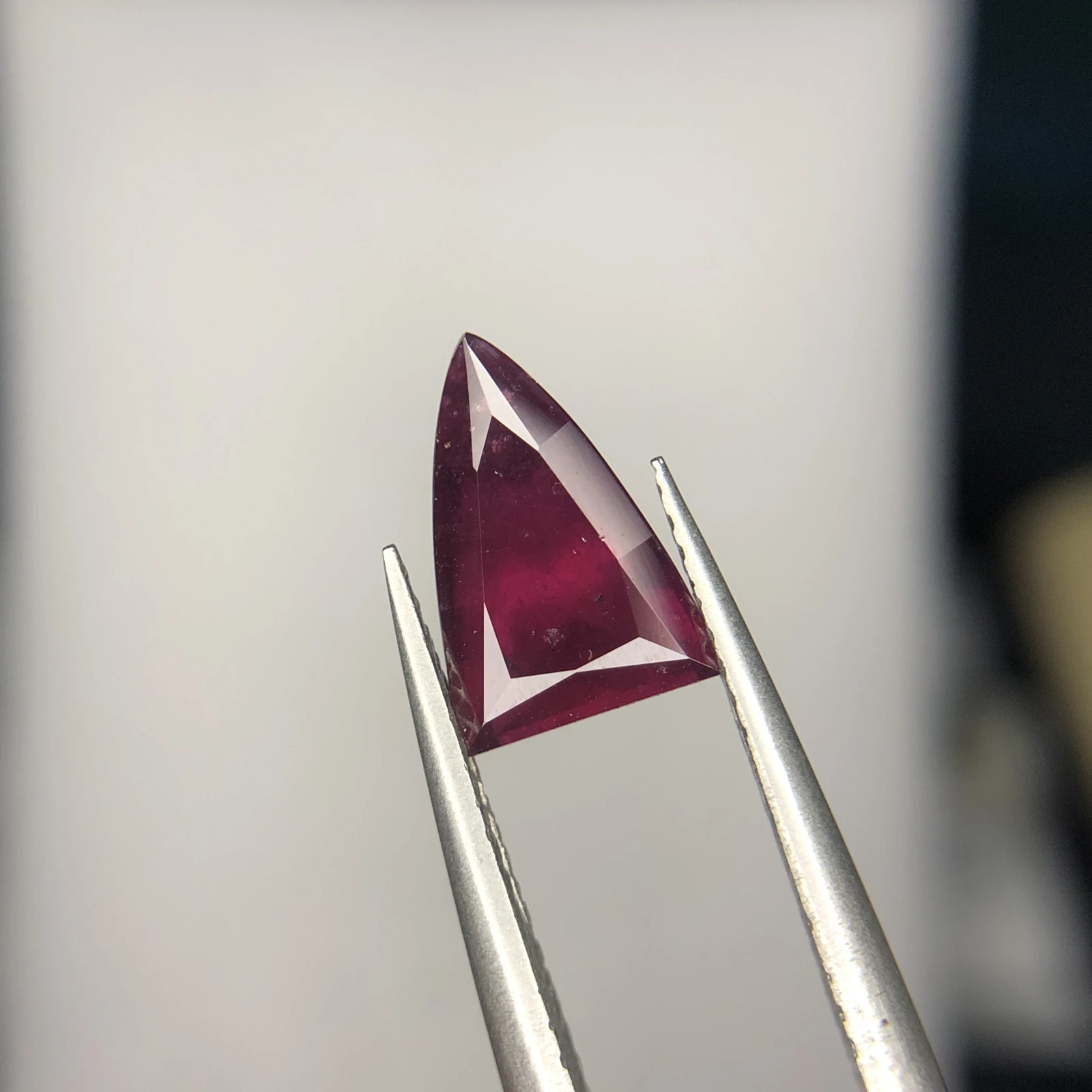 2.50ct Natural Rhodolite Garnet loose gemstone trillion cut from Tanzania