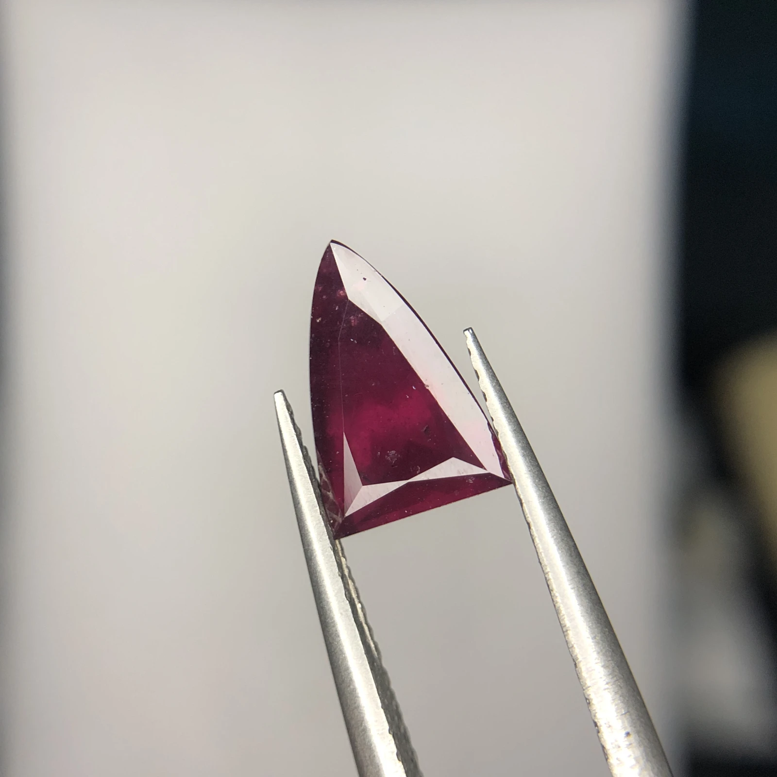 2.50ct Natural Rhodolite Garnet loose gemstone trillion cut from Tanzania