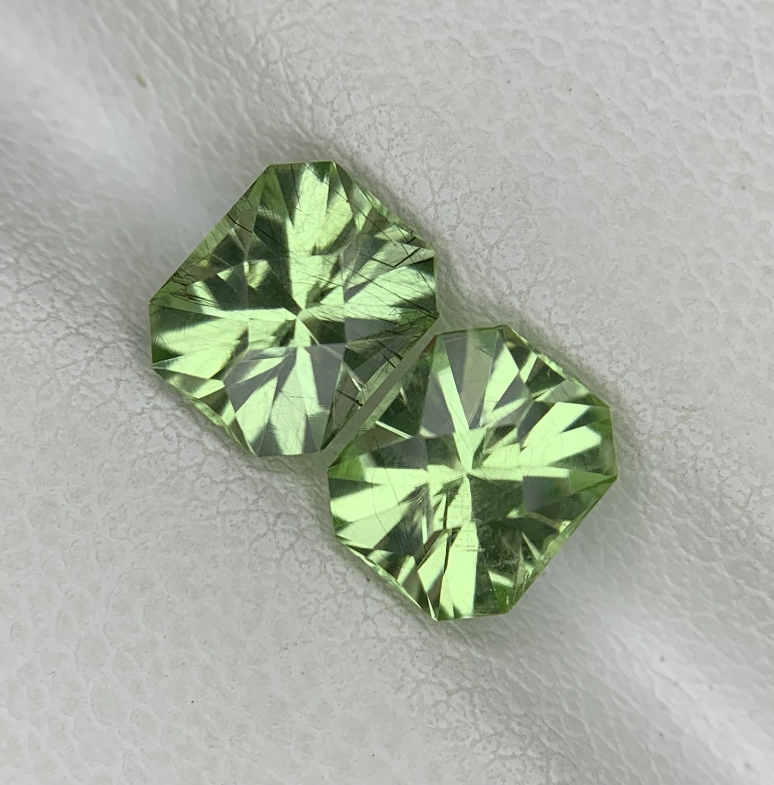 2.70ct Natural Peridot Pair Loose Gemstone Fancy Octagon Shape