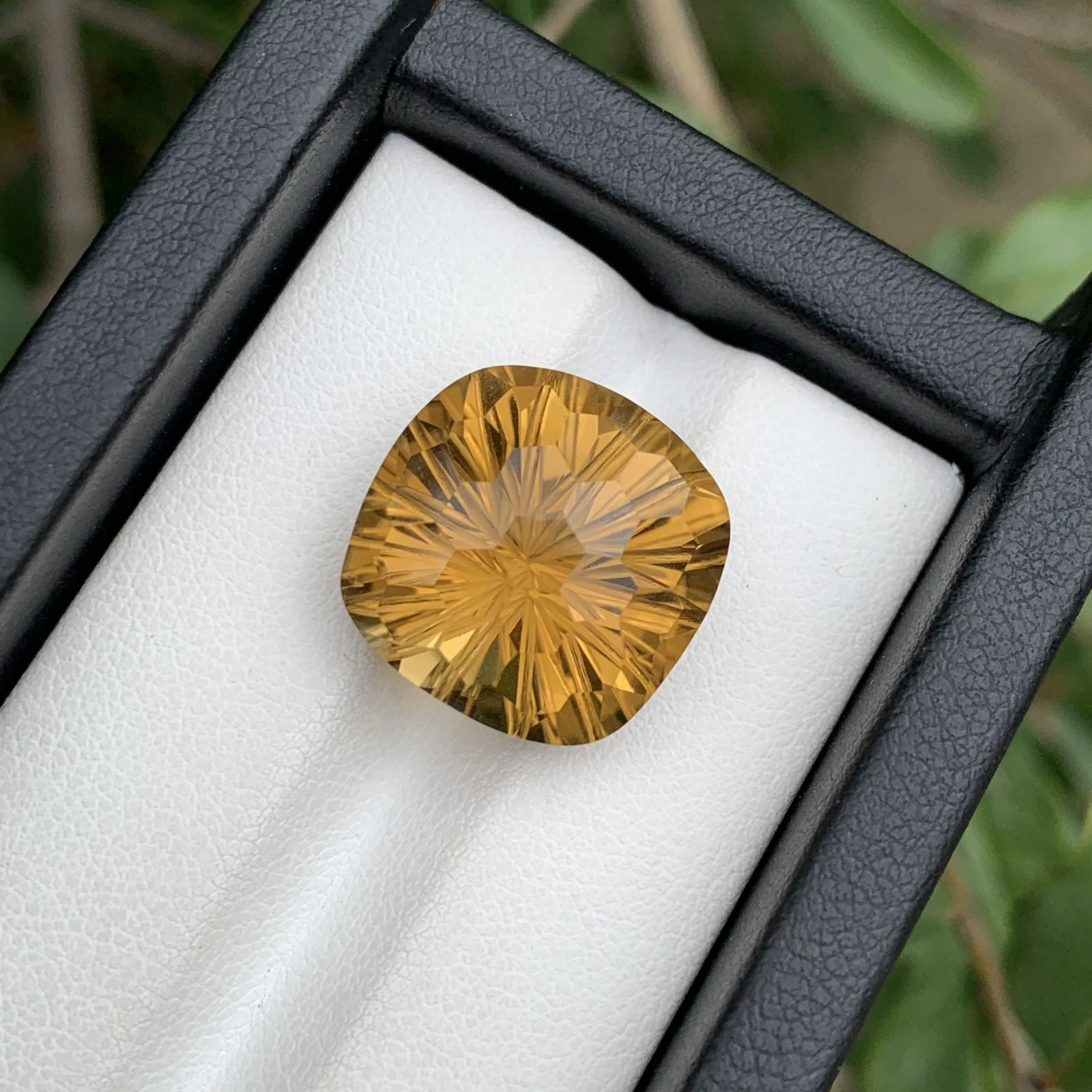 17.70 ct Natural Citrine loose gemstone cushion cut from Brazil