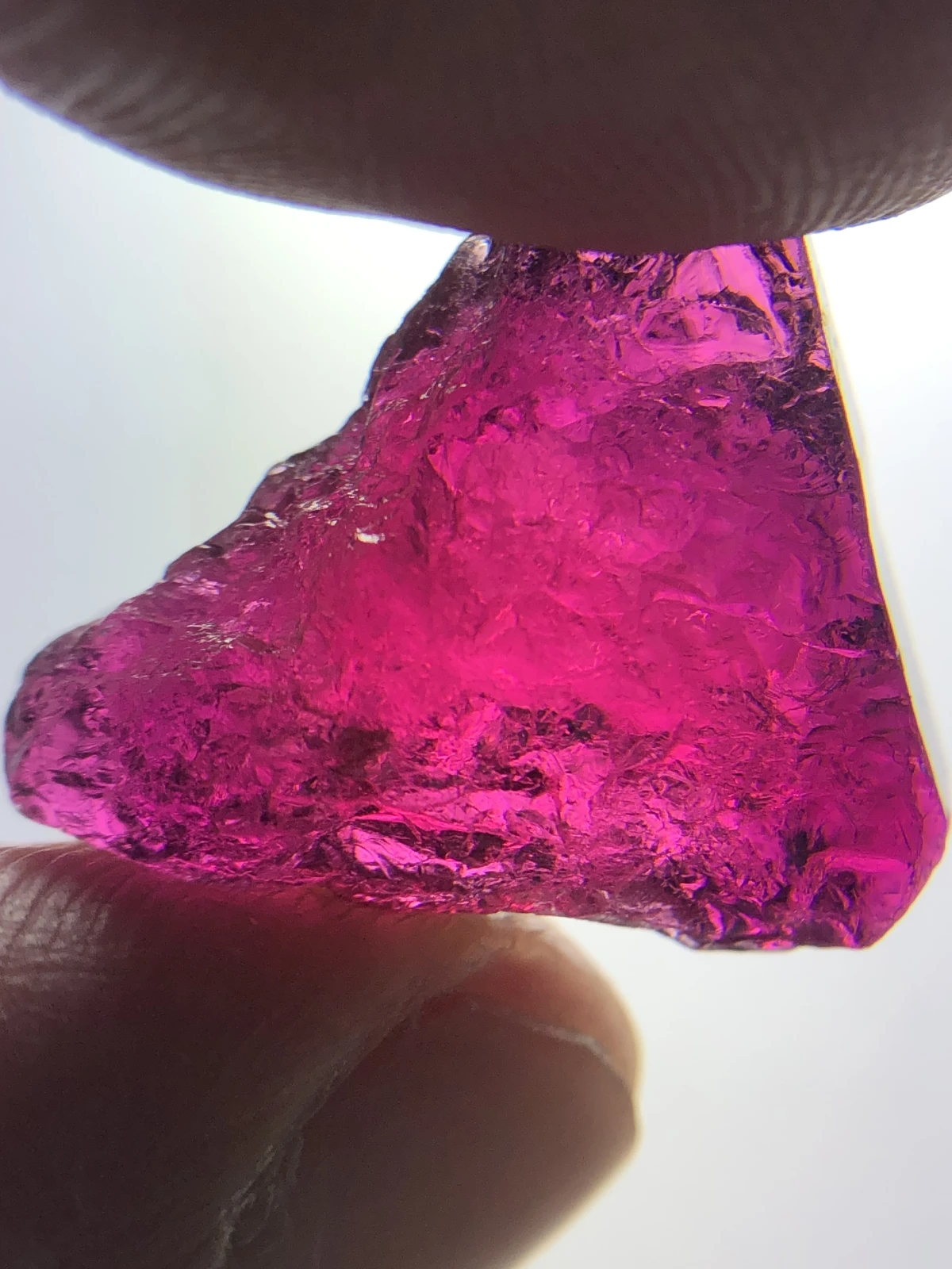 Rubellite Tourmaline Facet Quality Rough from Madagascar