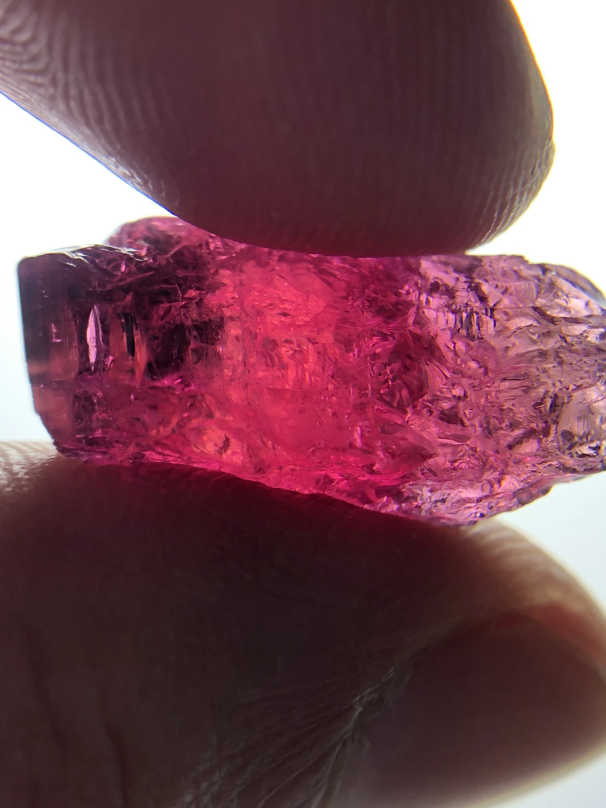 Rubellite Tourmaline Facet Quality Rough from Madagascar