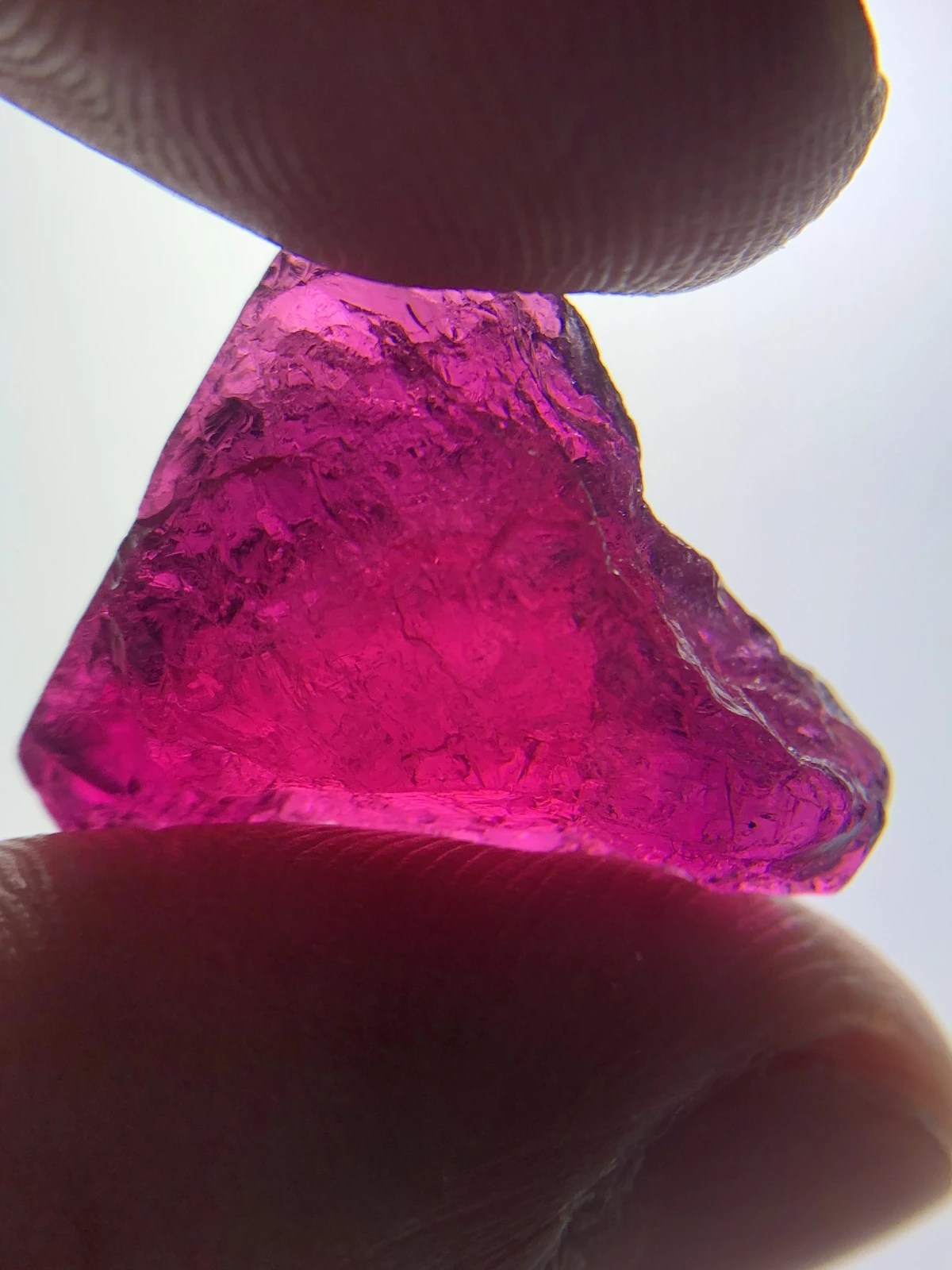 Rubellite Tourmaline Facet Quality Rough from Madagascar