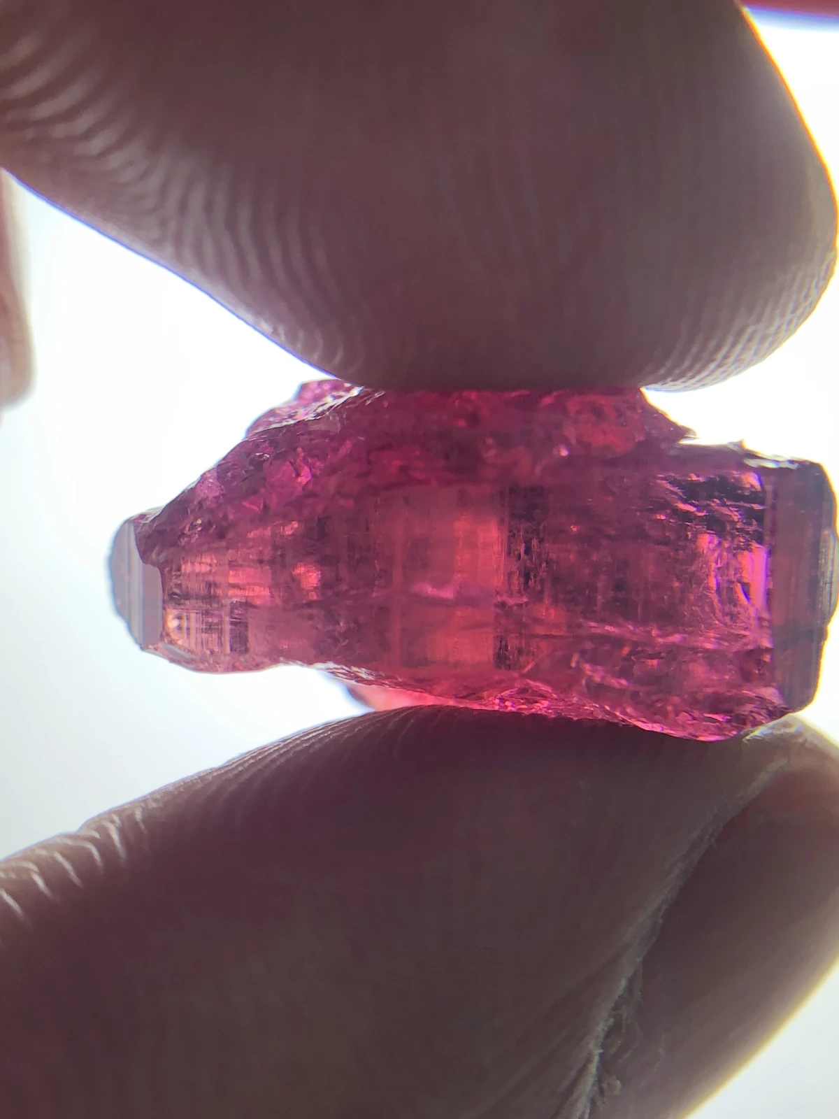 Rubellite Tourmaline Facet Quality Rough from Madagascar