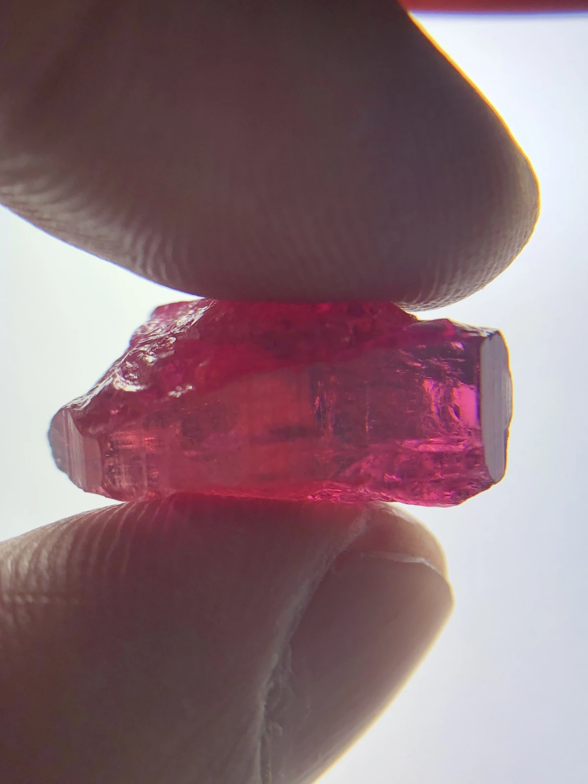 Rubellite Tourmaline Facet Quality Rough from Madagascar