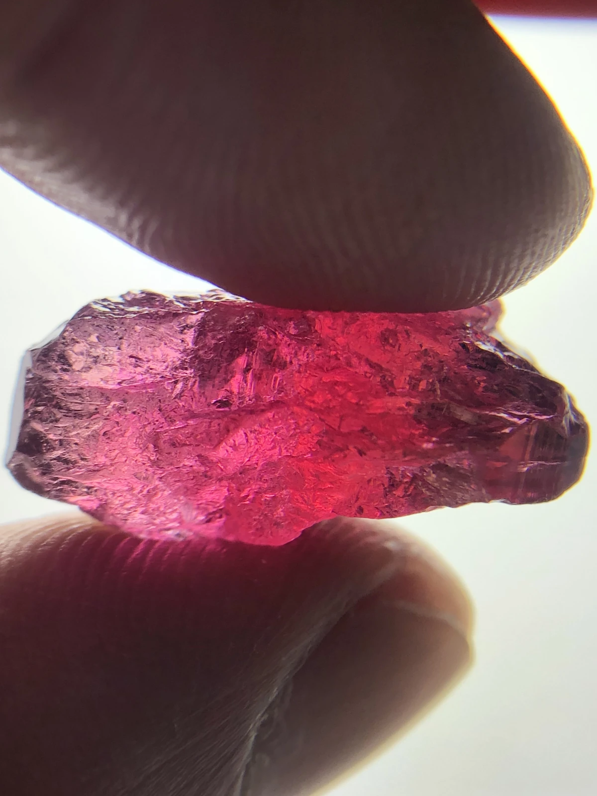 Rubellite Tourmaline Facet Quality Rough from Madagascar