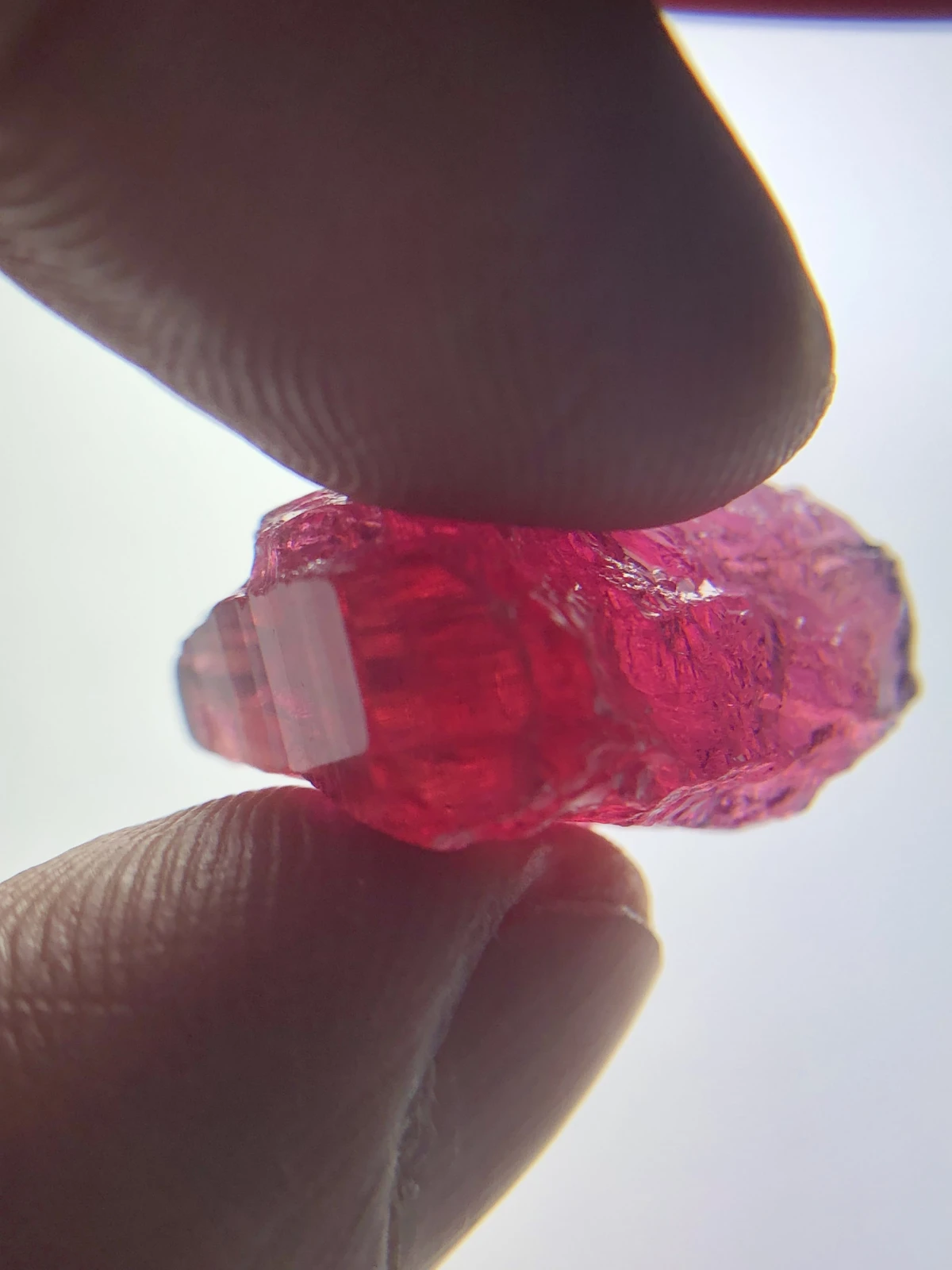 Rubellite Tourmaline Facet Quality Rough from Madagascar