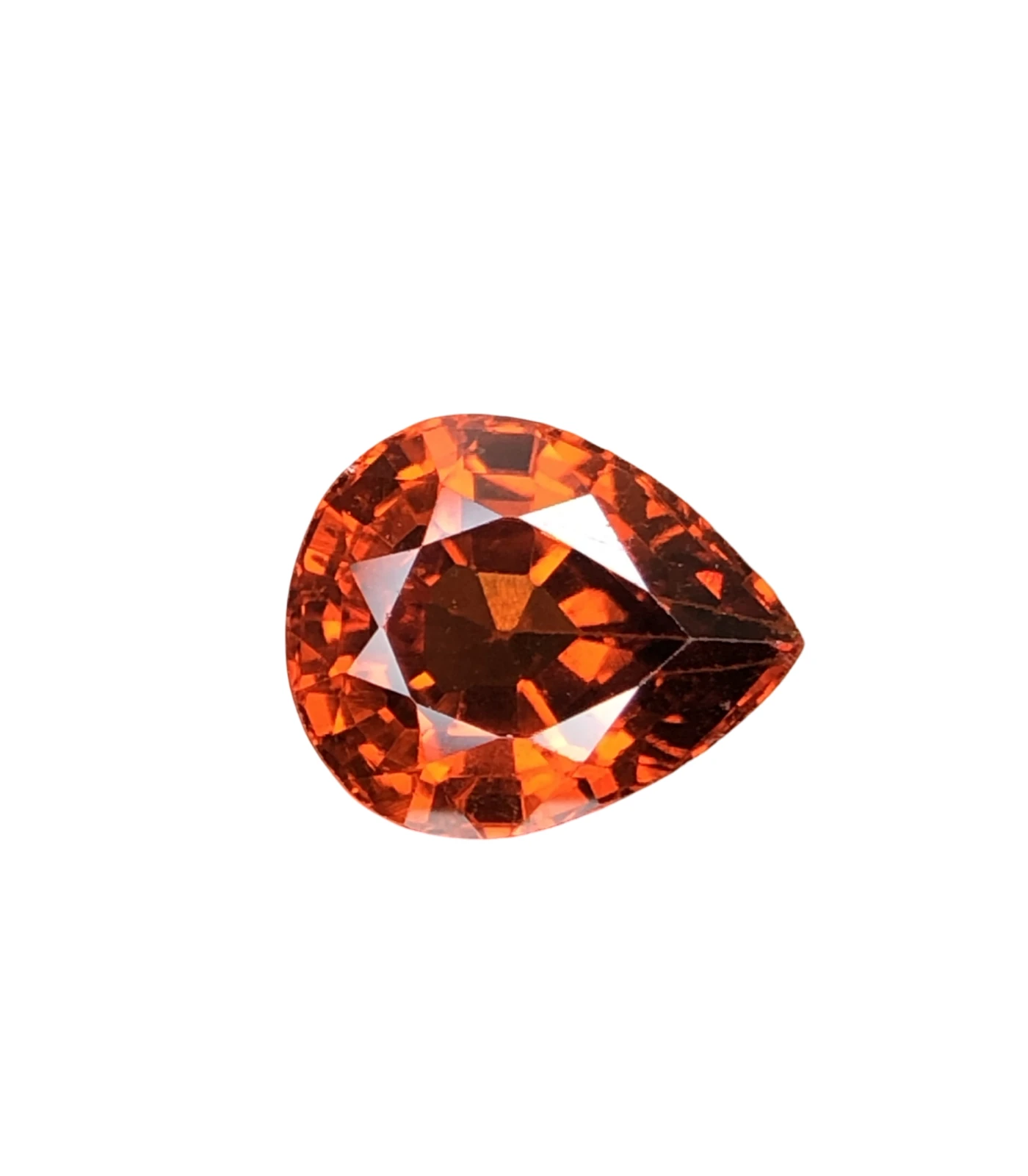 Mandarin Garnet 3.2 carats in Pear Shape from Tanzania