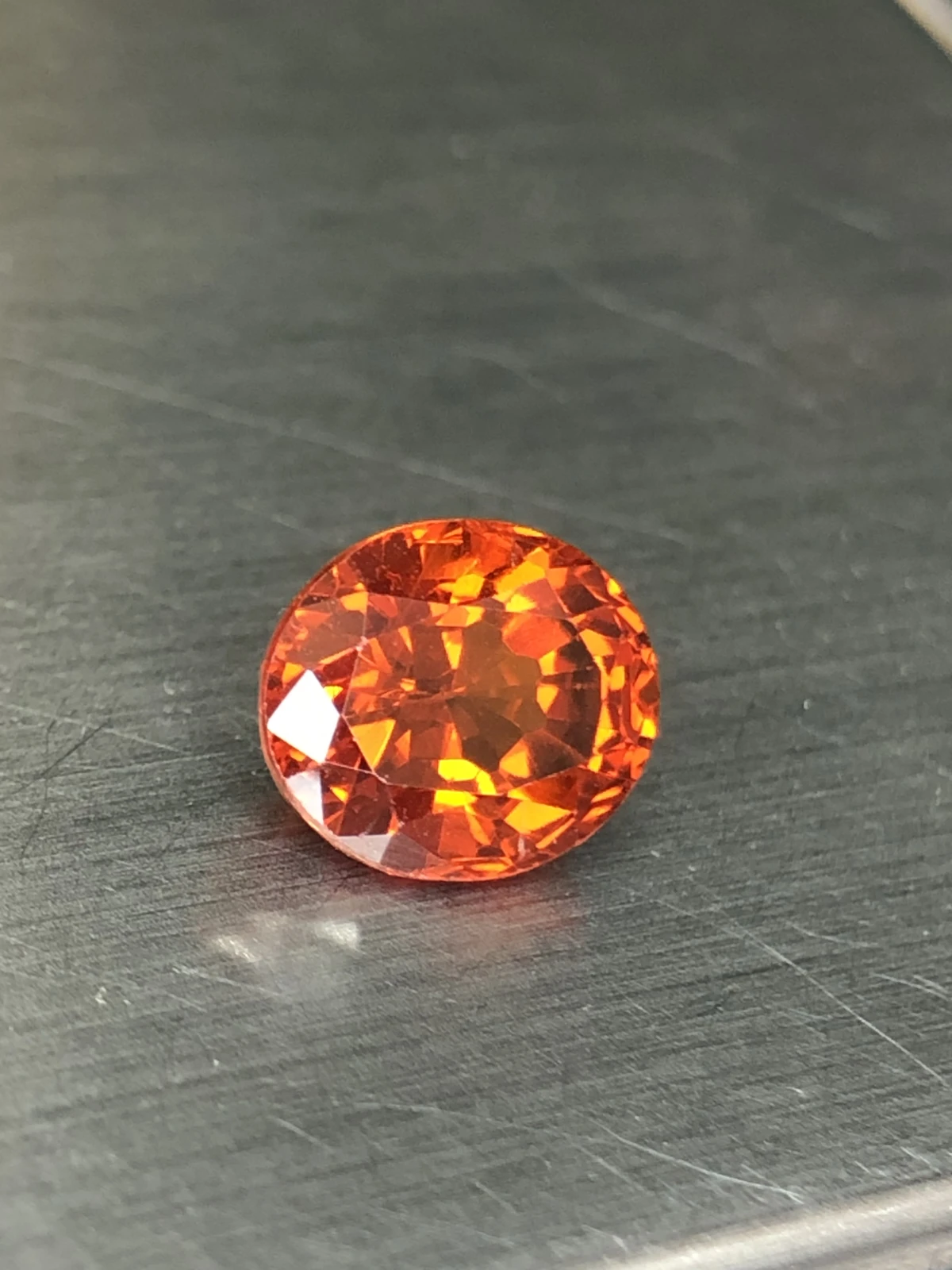 Mandarin Garnet 2.7 carats on Precision Oval Cut from Tanzania