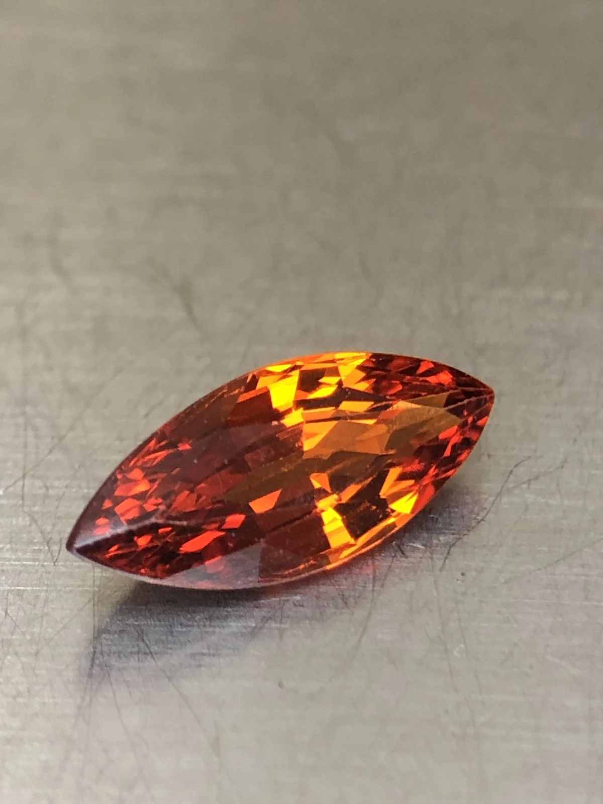 Mandarin Garnet 2.3 carats in Marquise Cut from Tanzania