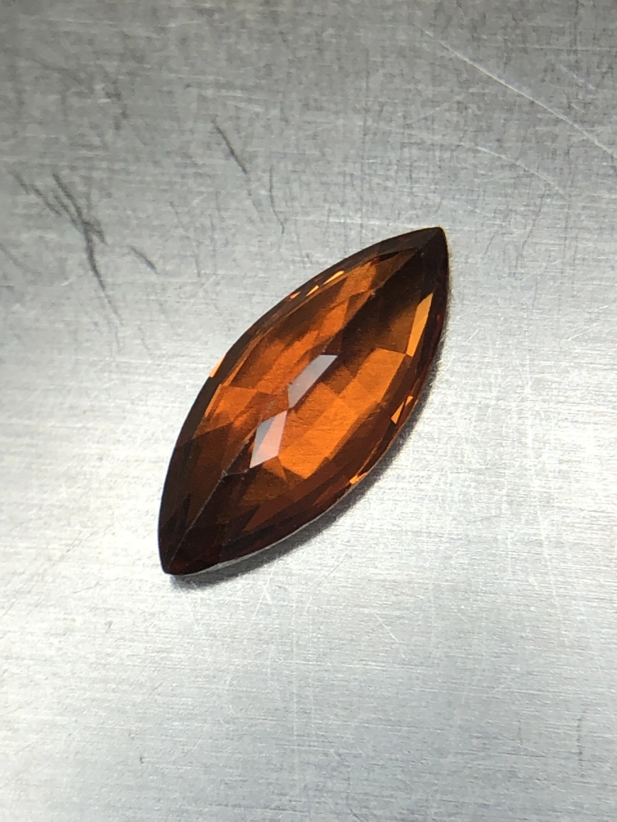 Mandarin Garnet 2.3 carats in Marquise Cut from Tanzania