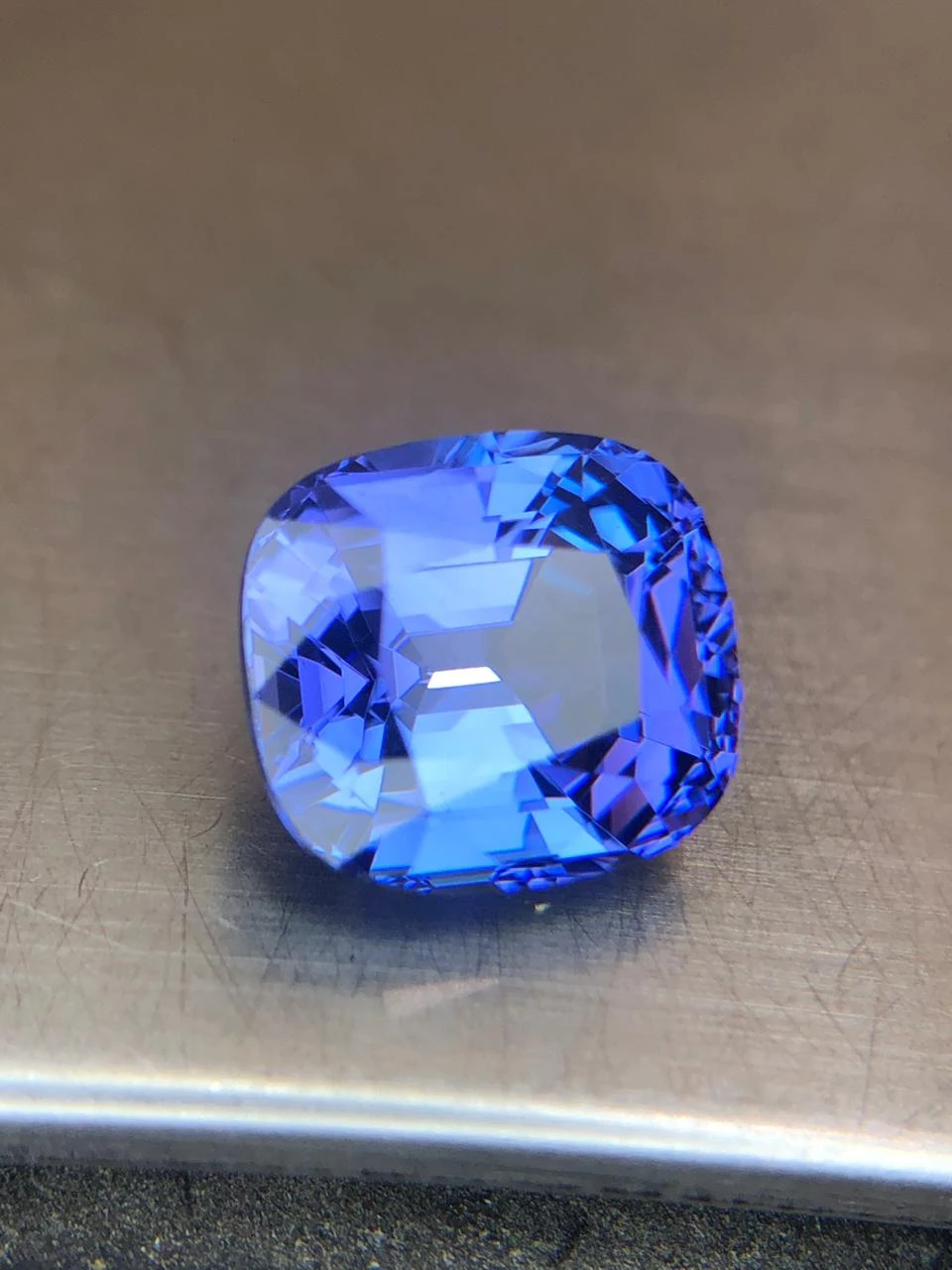 Tanzanite 5.3 carat, AA Grade in Step Cushion Cut